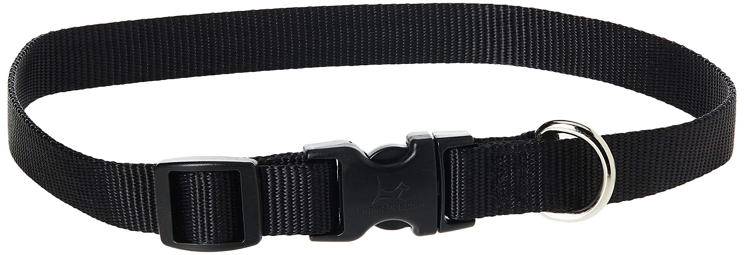 LupinePet Basics 3/4 Black 13-22 Adjustable Collar for Medium and Larger Dogs