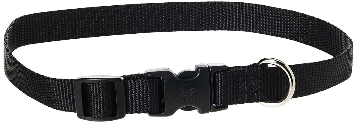 Lupinepet Basics 3/4' Black 13-22' Adjustable Collar For Medium And Larger Dogs