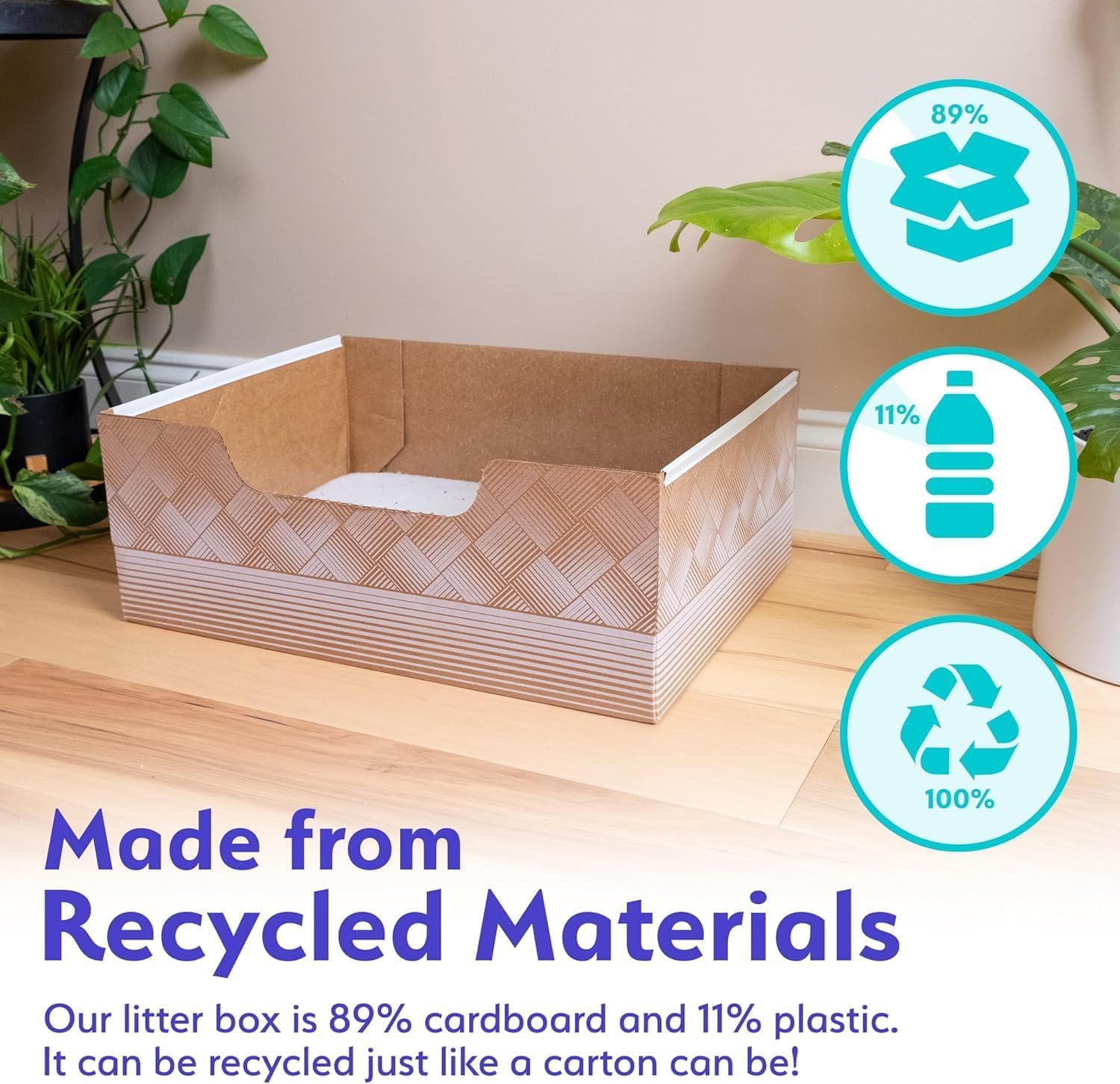 Leakproof Disposable 2-Pack Cat Litter Box With 2 Bags Of 6 Lbs Litters | Superior Odor Control & Recyclable Design | Perfect Fo