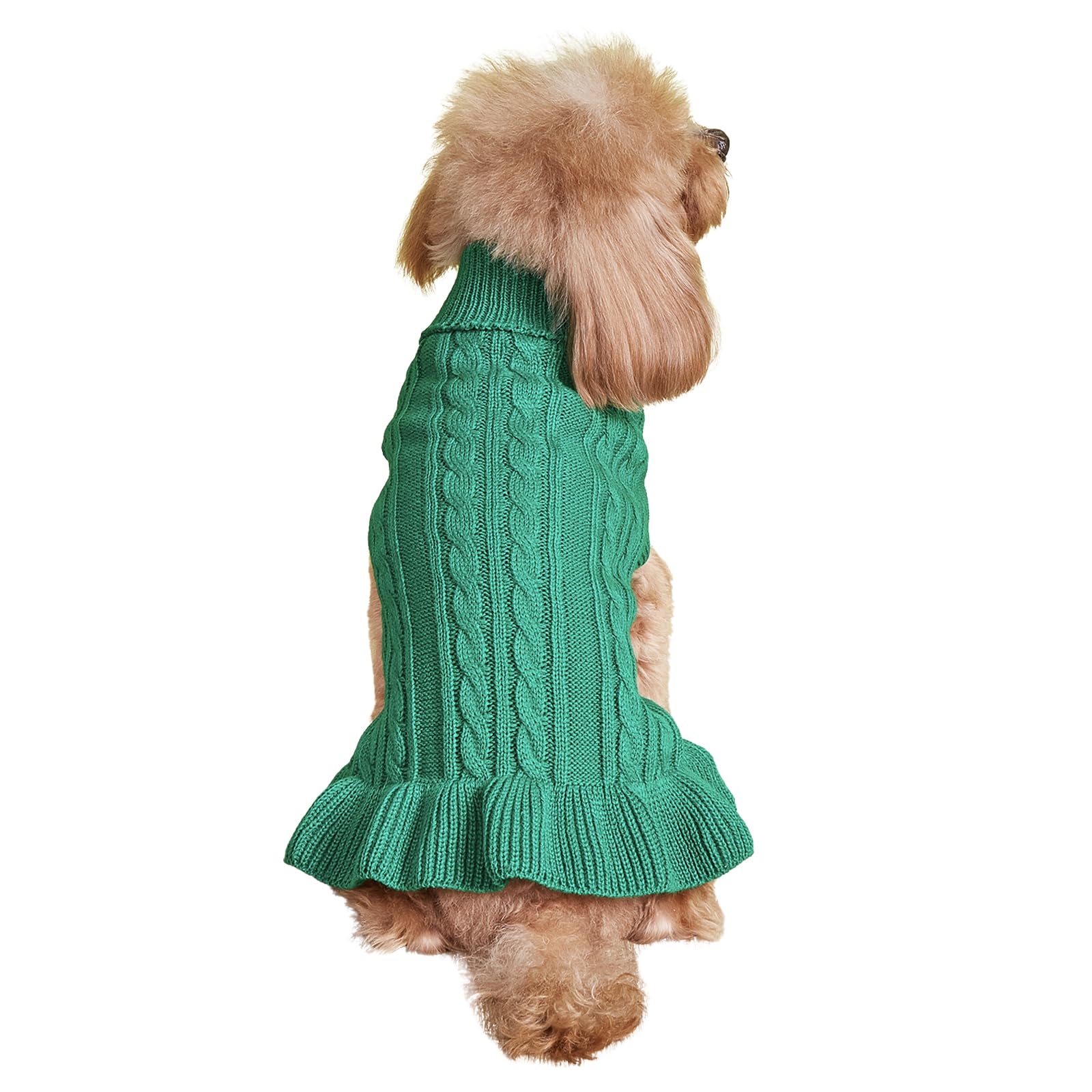 Bwealthest Dog Sweater - Cute Knitted Classic Cat Sweater & Coat For Girls Dog Puppy Cat (Green, Large)