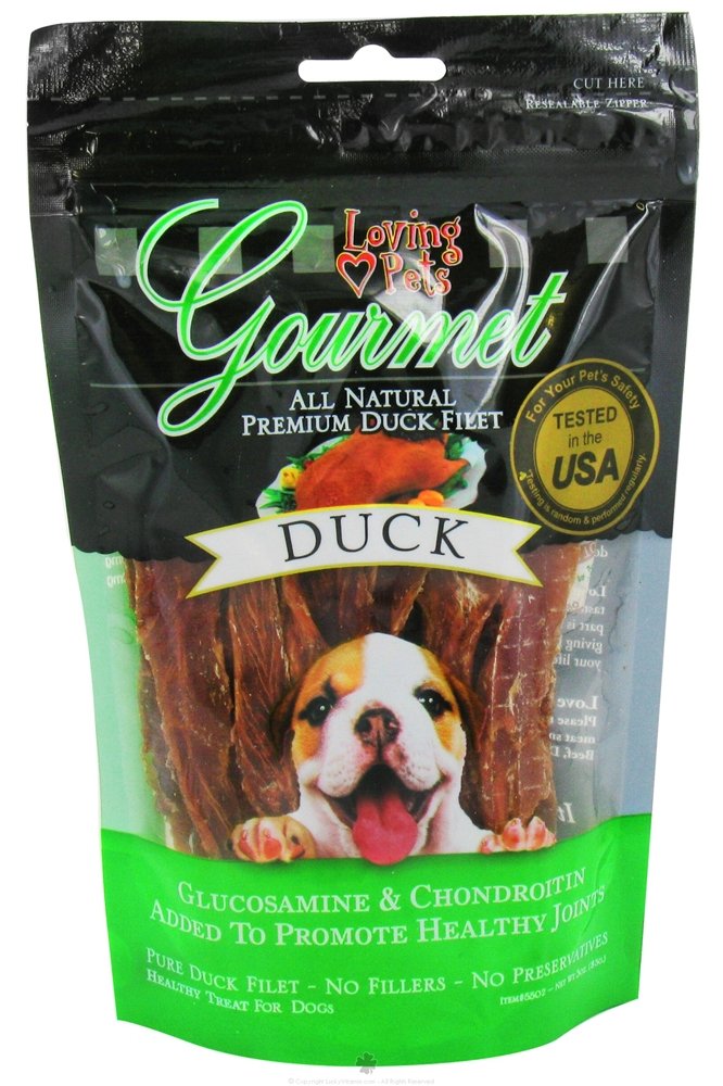 Loving Pets All Natural Premium Duck Filet Strips With Glucosamine & Chondroitin, Dog Treats, 3Oz