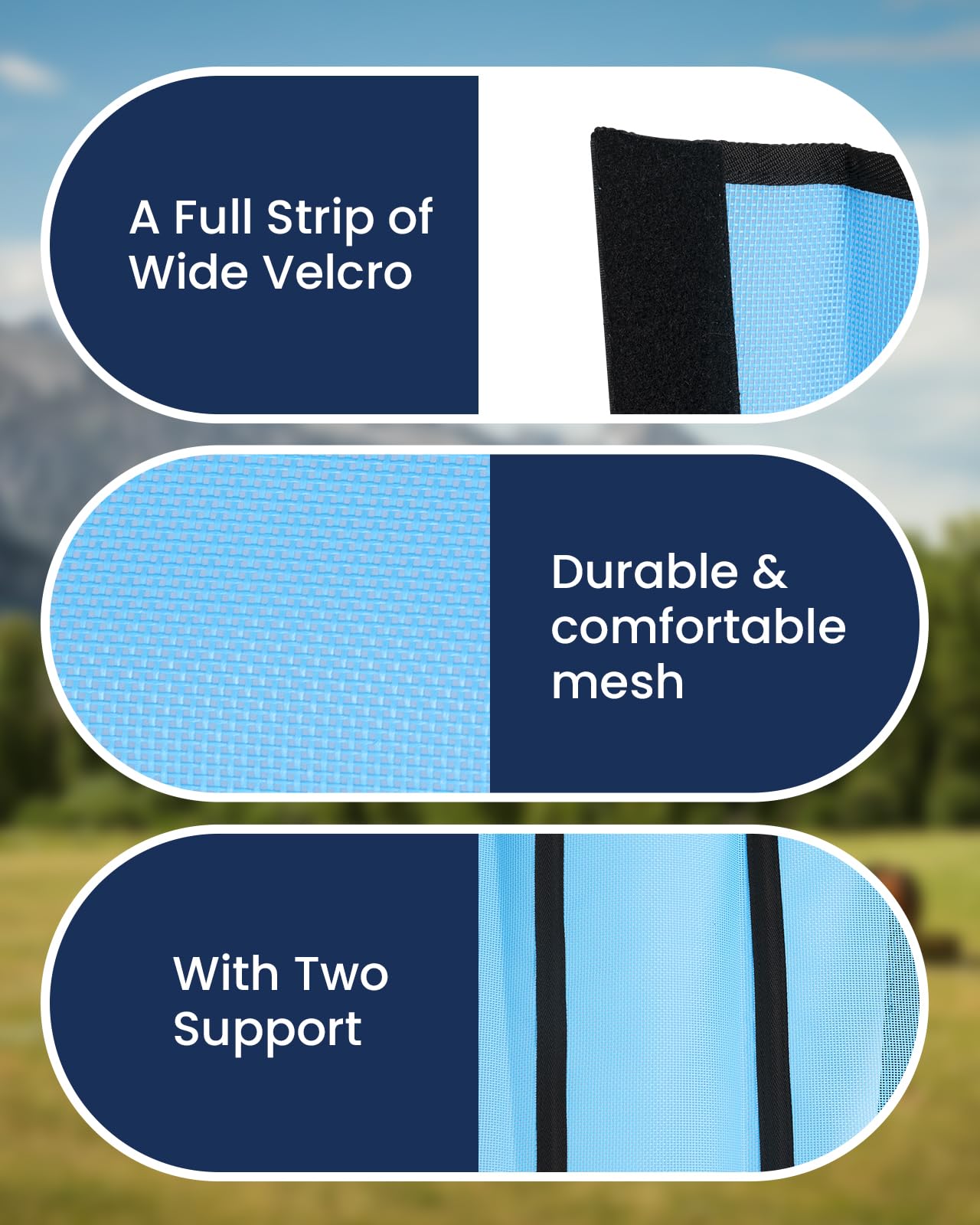 Huimpet Premium Horse Fly Boots, Ultimate Protection Set for Horse Legs - Breathable Mesh, Stay-on Design, Stomp Reduction (Set