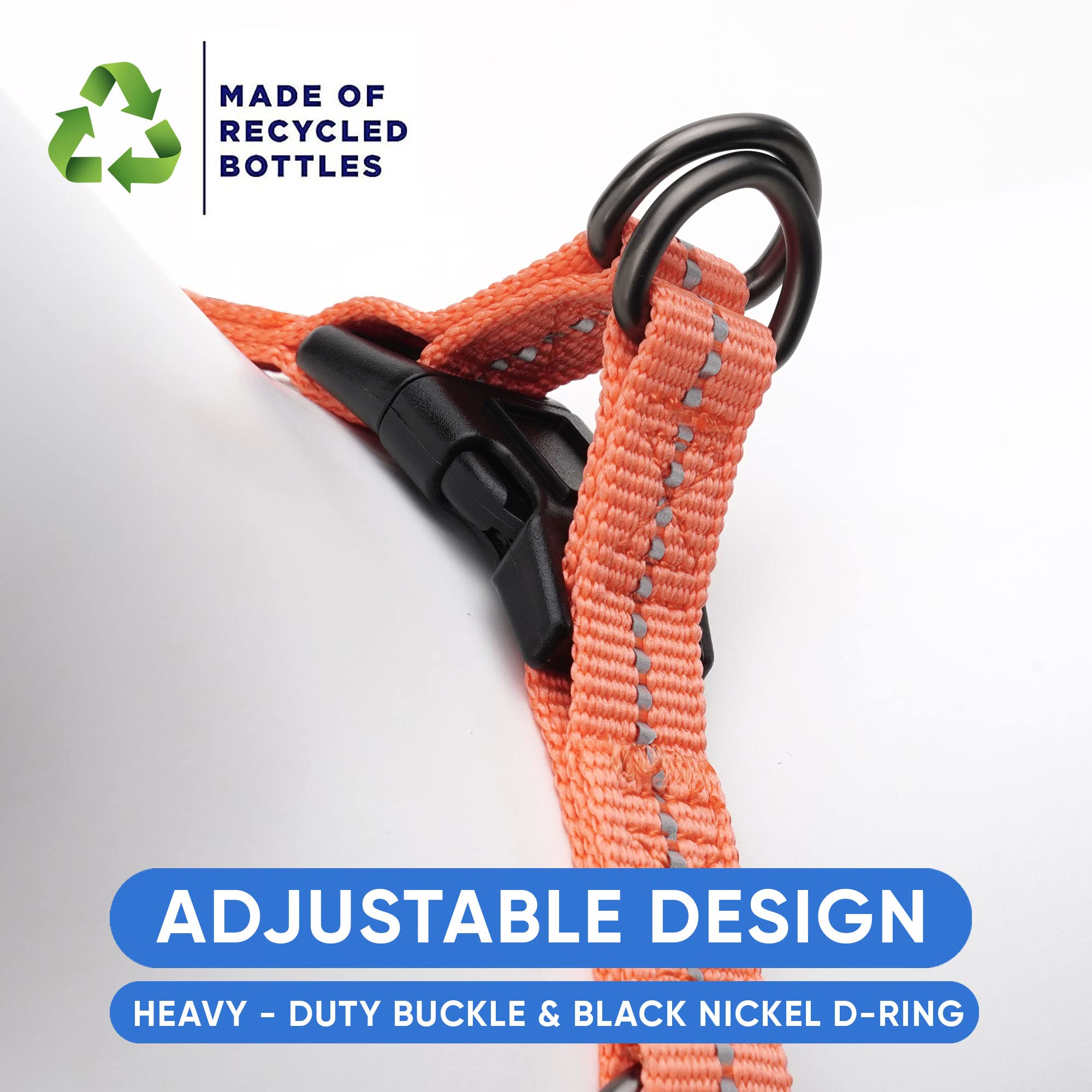 Pawtitas Recycled Dog Harness With Reflective Stitched A Puppy Harness Made From Plastic Bottles Collected From Oceans Large Liv