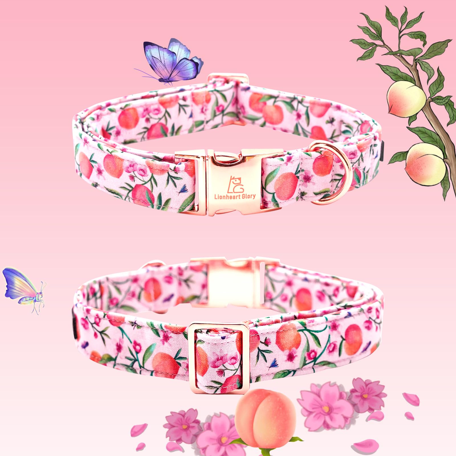 Lionheart Pink Dog Collar - Soft, Durable, Adjustable For Small Dogs