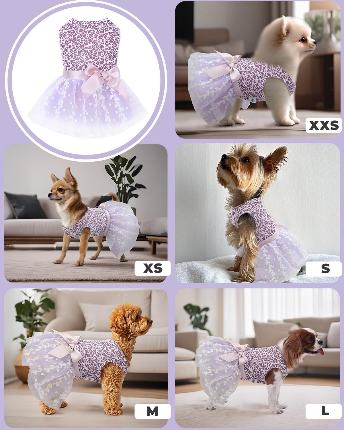 Cutebone Dog Birthday Dress Girl Puppy Skirt Tutu Cat Wedding Outfit Pet Party Clothes For Small Dogs Costume Dd14S