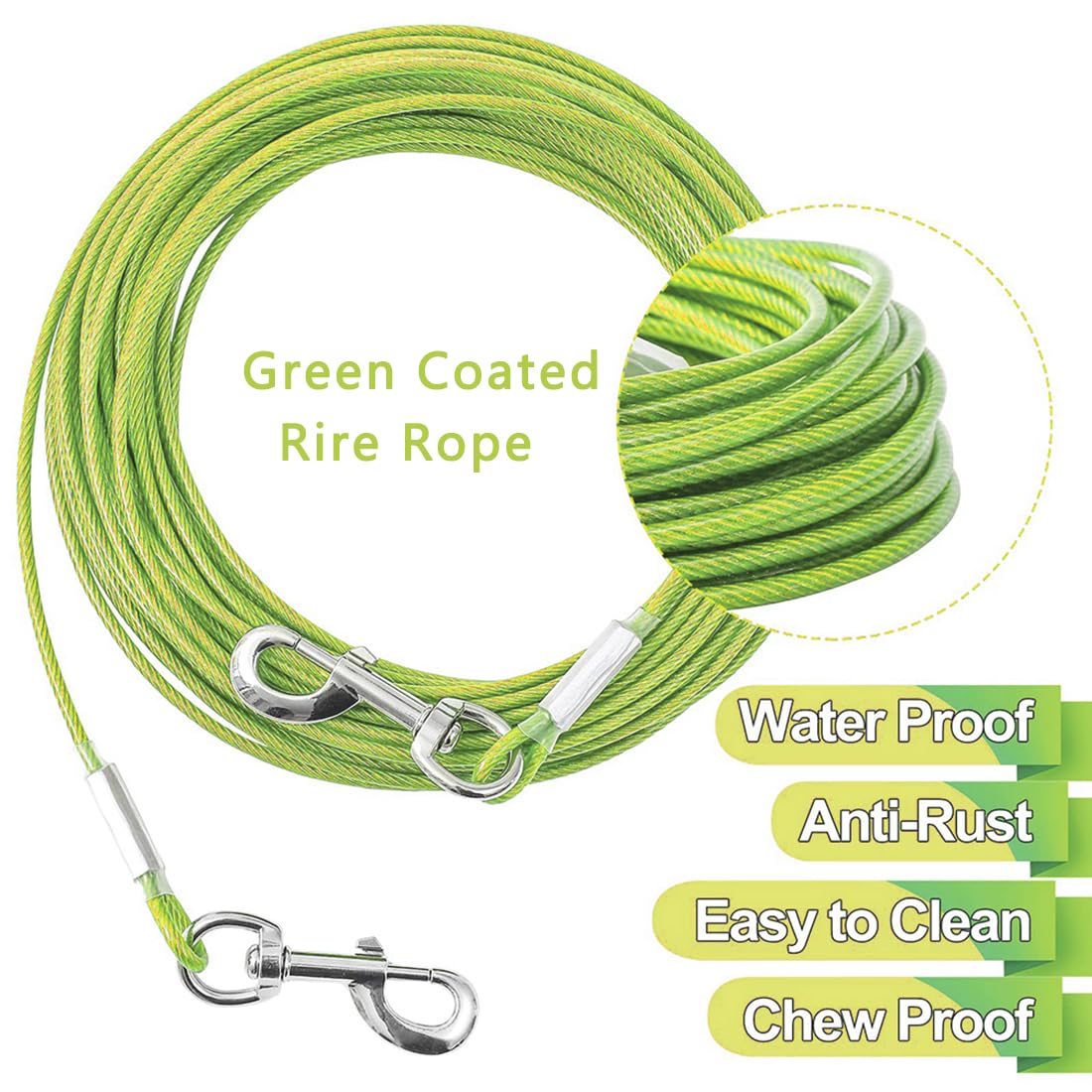 Mi Metty Tie Out Cable For Dogs,30Ft Dog Leads,Heavy Duty Tie Out Cable For Large Dogs Up To 125Lbs,Durable Dog Runner Tether Li