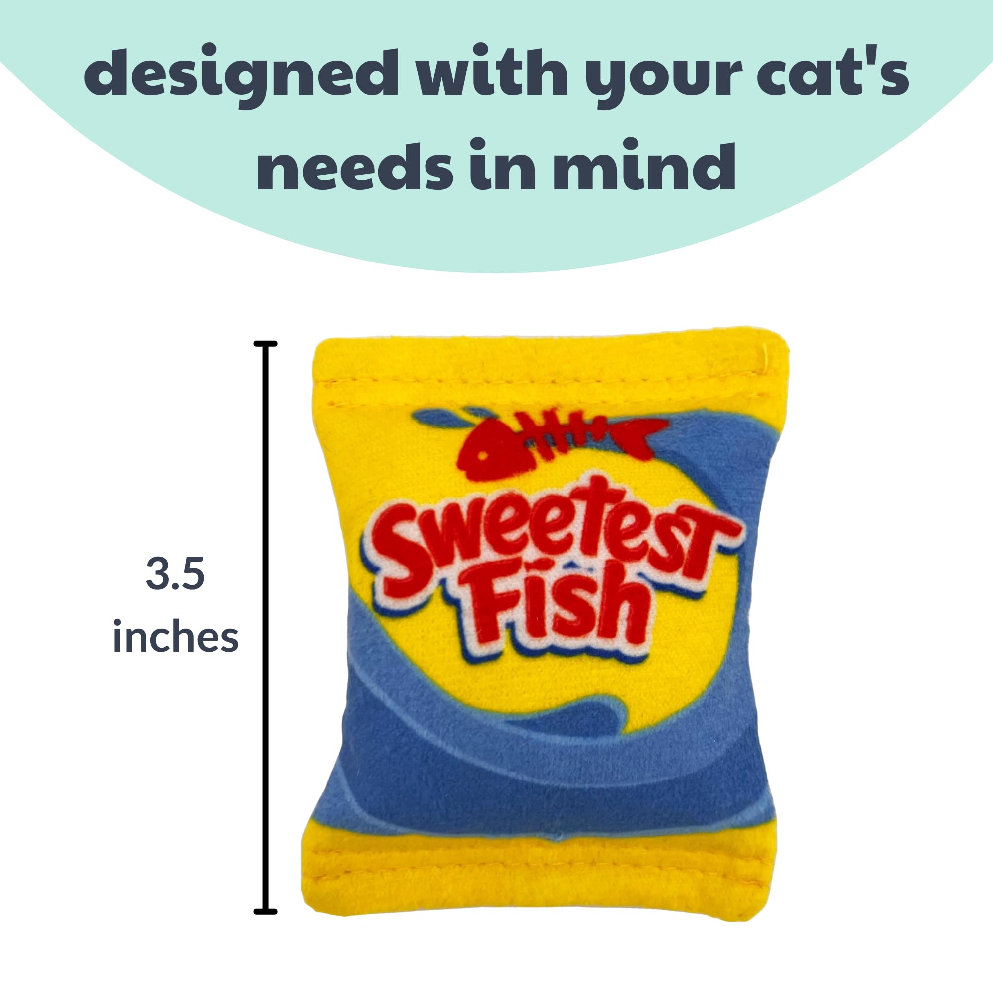 Huxley & Kent Plush Cat Toy - Sweetest Fish - Snack Attack Strong Catnip Filled - Plush Interactive Kitten And Cat Toy With Catn