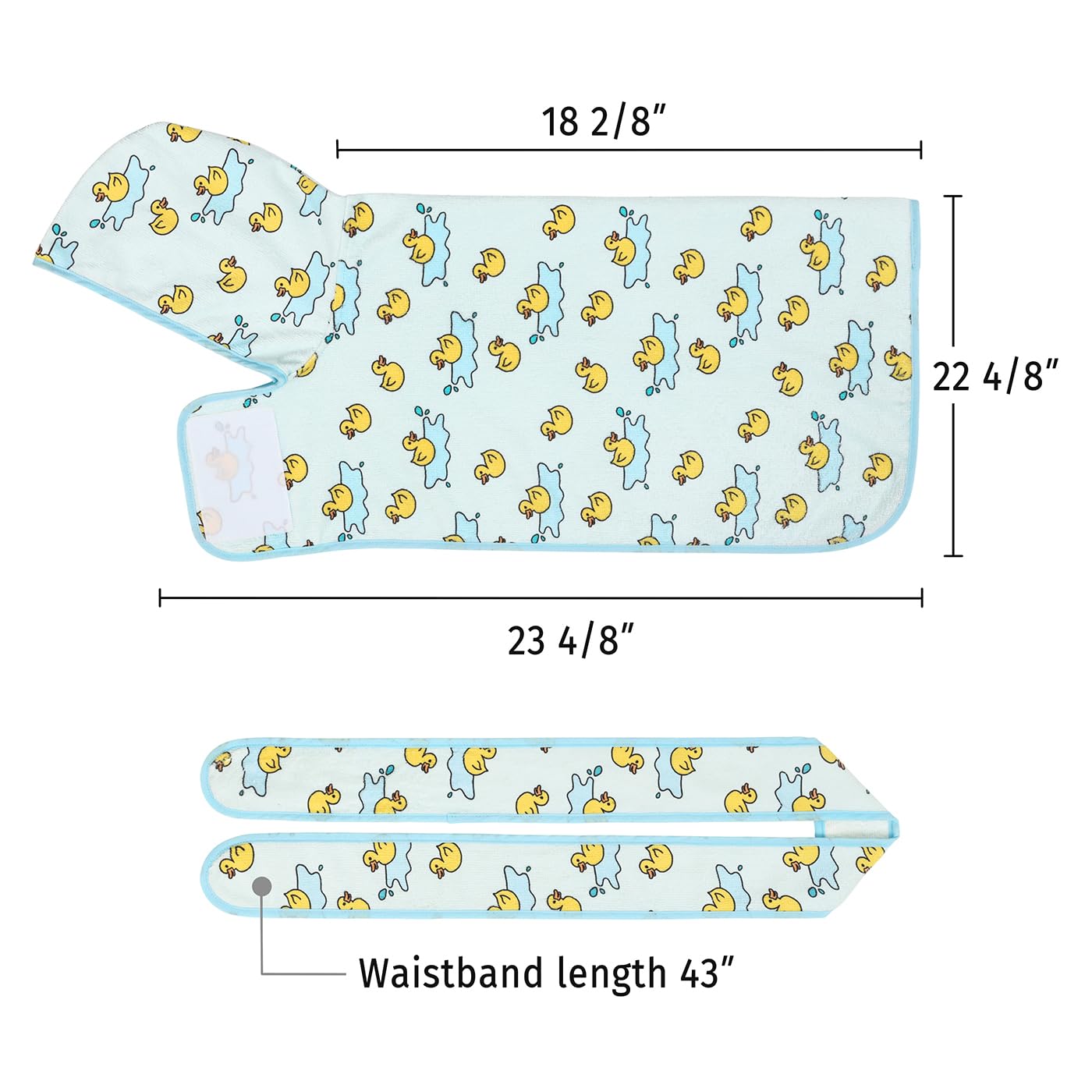 Hde Dog Bathrobe Super Absorbent Quick Drying Towel With Hood For All Dog Breeds Sizes S-Xxl - Rubber Duck Puddles - S
