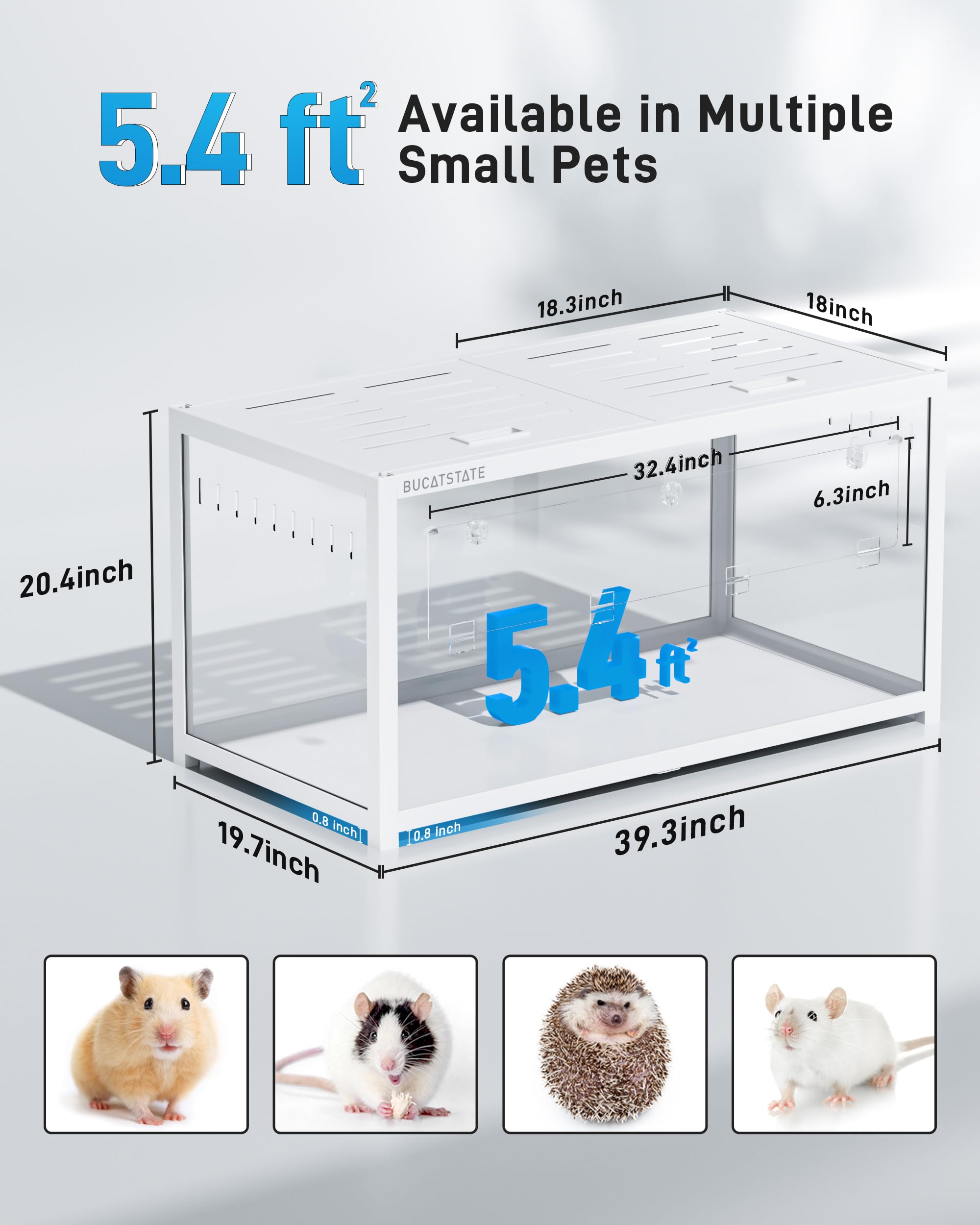 Bucatstate Hamster Cage 3.0: Metal Large Rat Cage Stackable With Top Access Easy Assemble 39.3L X 19.7W X 20.6H Inches Dwarf Syr