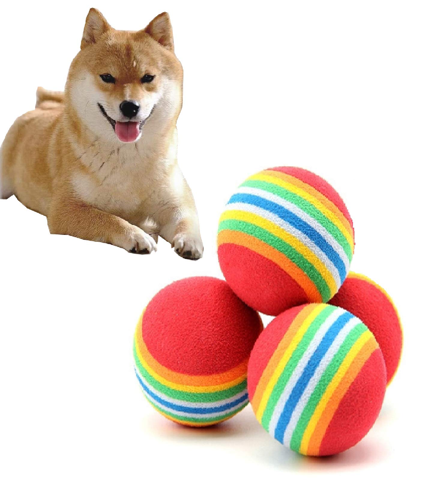 Shuyue 24 Pcs Colorful Soft Foam Rainbow Play Balls For Pet Dog And Cat (42Cm) Ethylene Vinyl Acetate