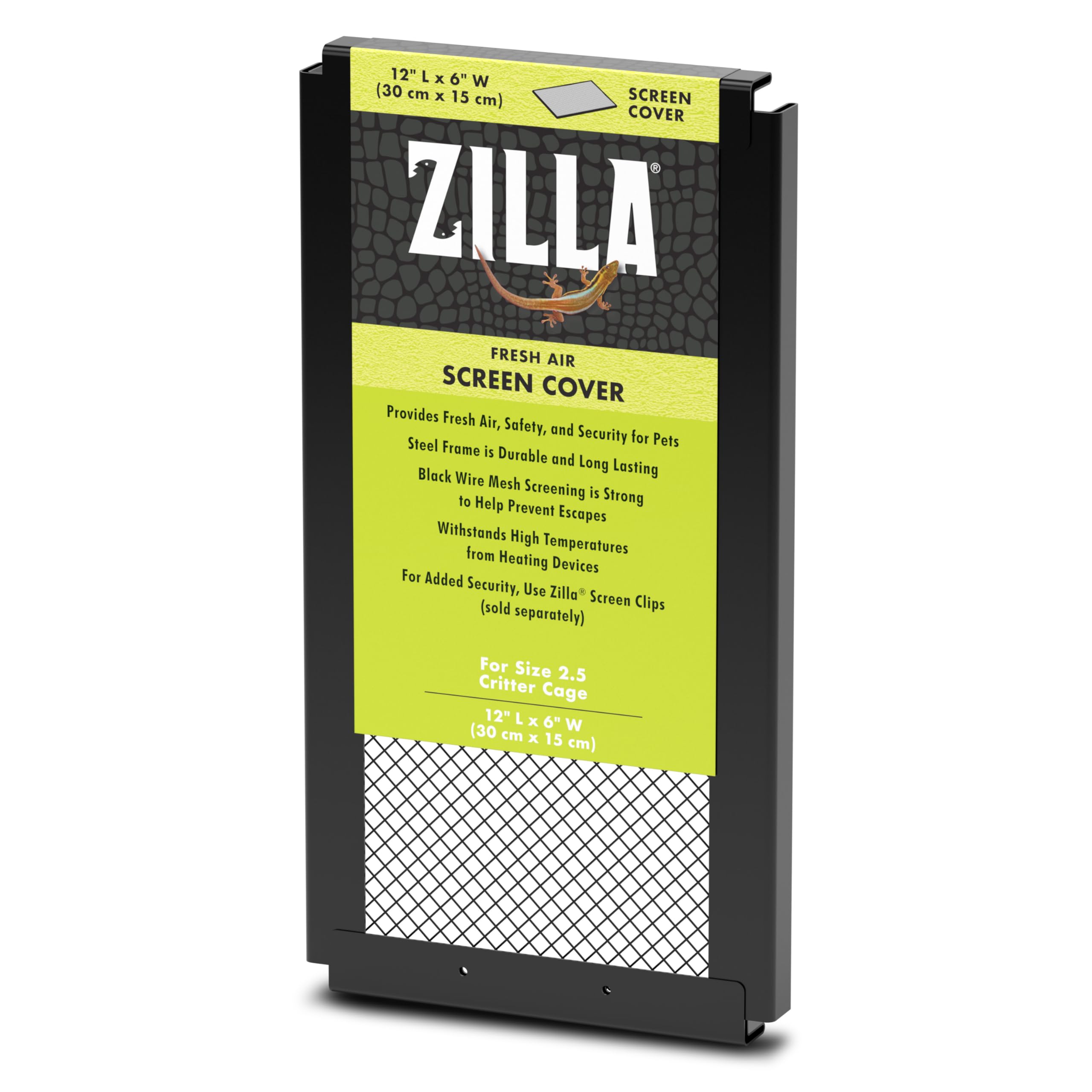 Zilla Reptile Terrarium Covers Fresh Air Screen, 12X6-Inch