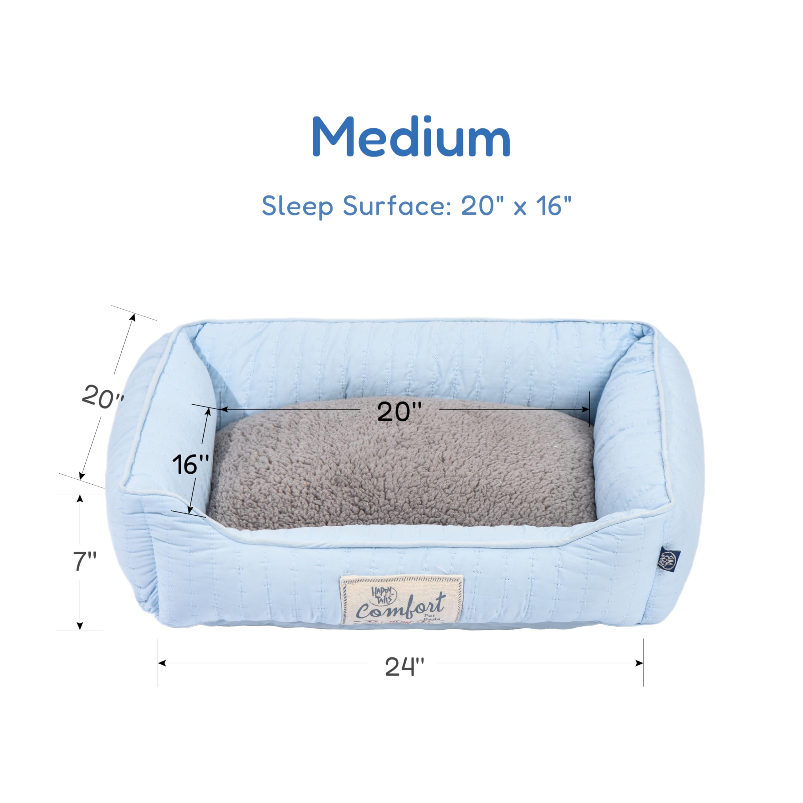 Fluffydream Calming Dog Bed, Super Soft Pet Sofa With Pillow Edge, Cute Cat Bed, Suitable For Dogs Up To 30 Lbs, 24'' X 20'', Li