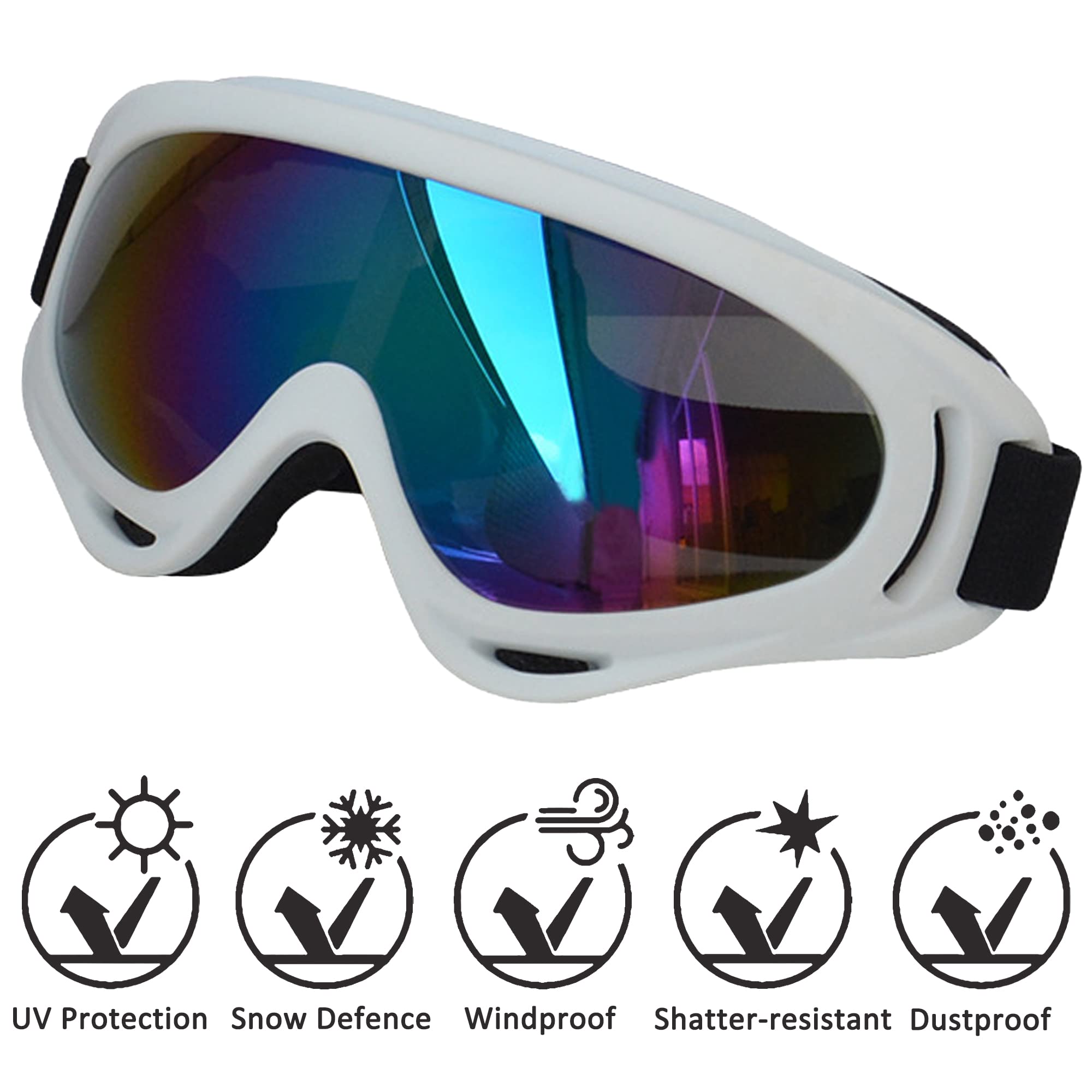 Large Dog Sunglasses With Adjustable Strap Uv Protection, Windproof Puppy Eyewear, Suitable For Medium-Large Pets, Eyes Protecti