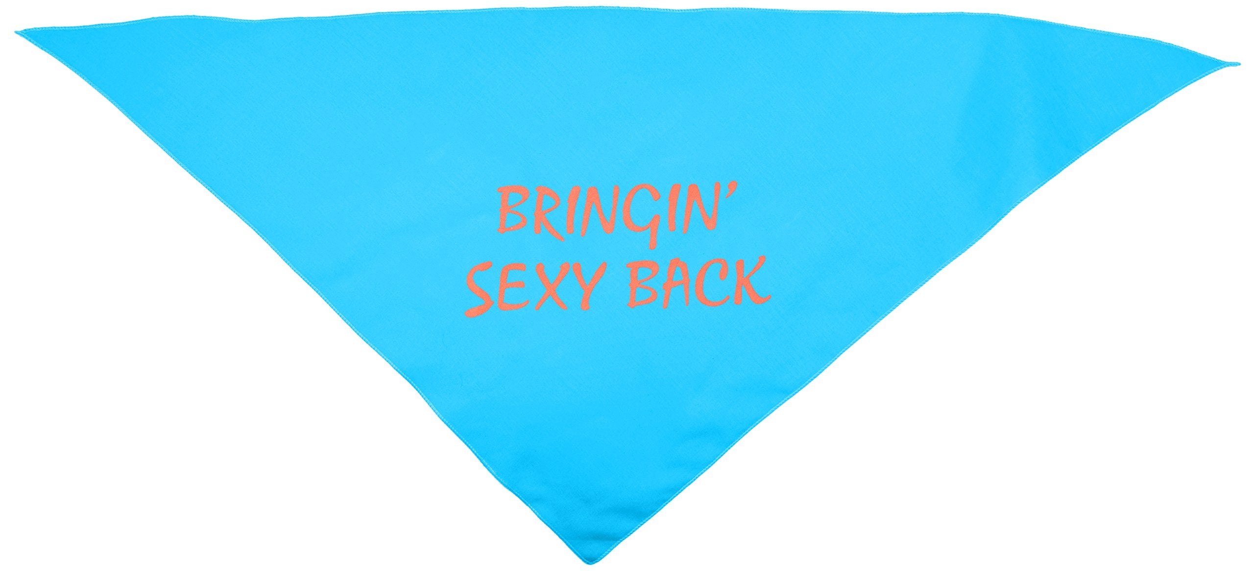 Pet and Dog Bandana Screen Printed, &quot;Bringin Sexy Back&quot; Turquoise Large