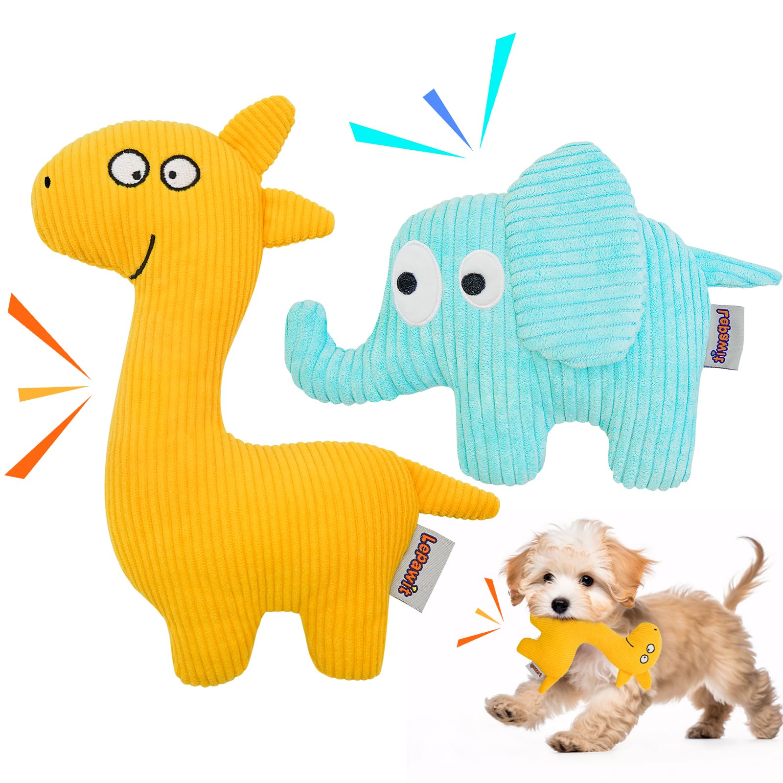 Lepawit Squeaky Dog Toys, Cute Plush Toy For Dogs Indoor Play, Interactive Dog Toys With Non-Shedding Material For Small And Med