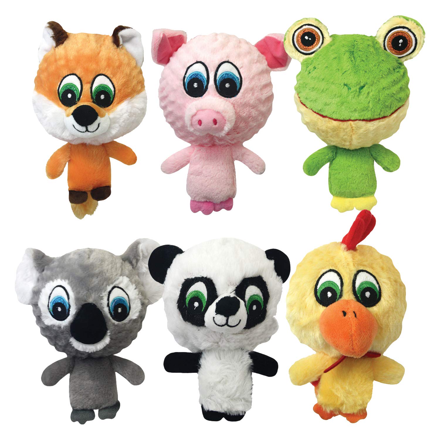 Multipet International 43225 4'' Knobby Noggins Plush Dog Toy Assorted Styles