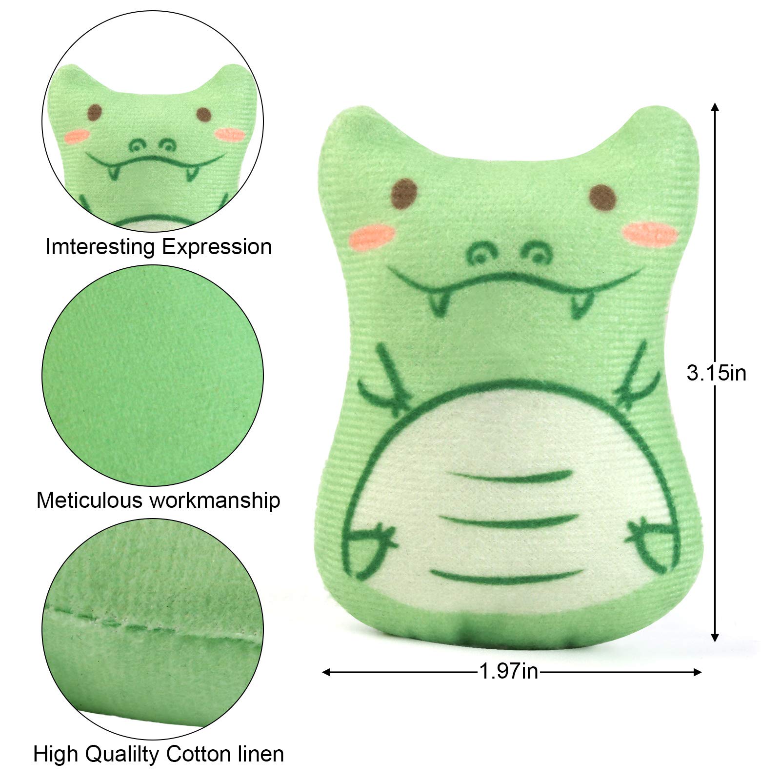Dorakitten Catnip Toys For Indoor Cats - 5Pcs Plush Cat Chew Toys Teething Interactive Catnip Filled Kitten Toy Soft Pet Toy (Animal Shapes)