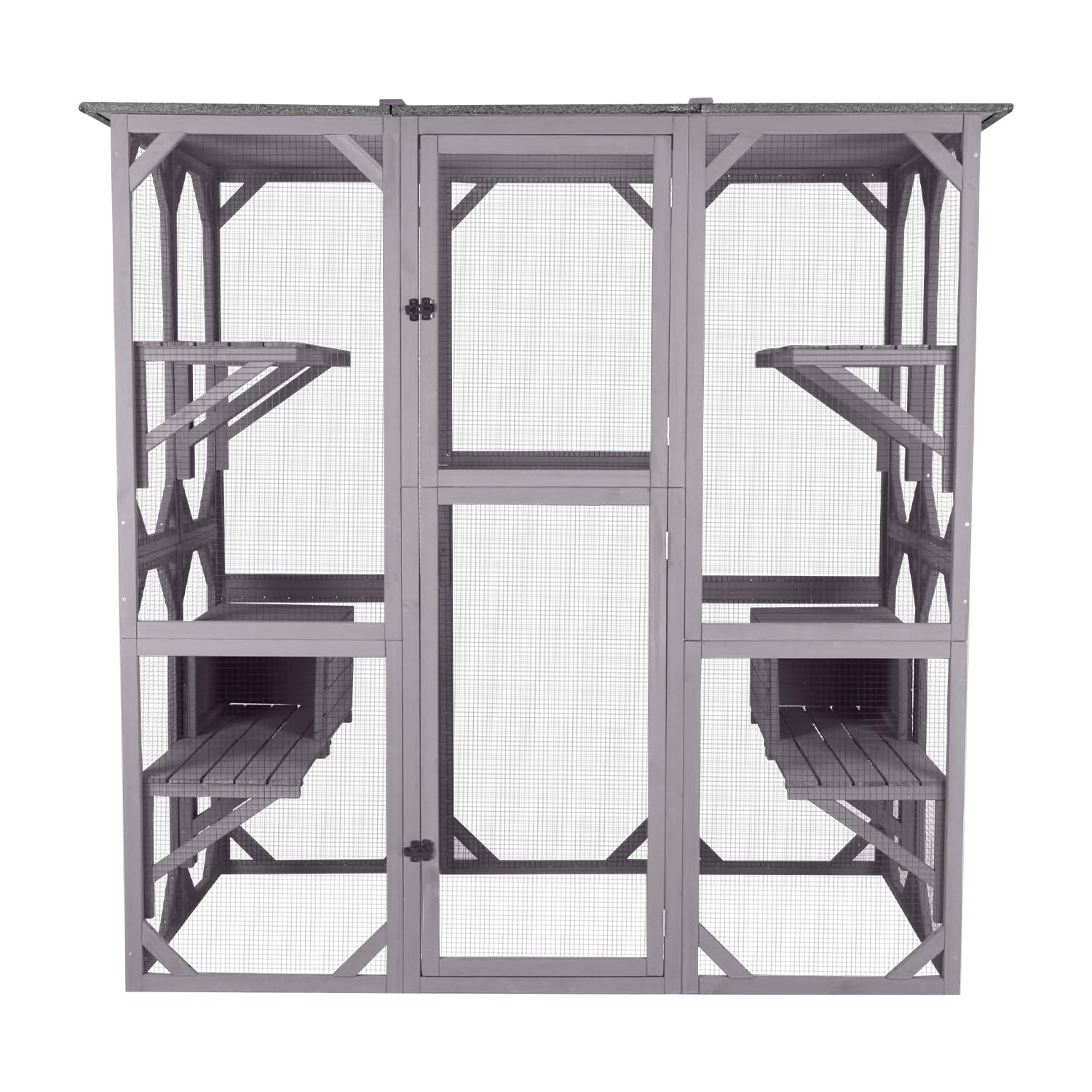 Aivituvin Catio Outdoor Cat Enclosure Extra Large Wooden Cat Cage Condo Playpen For Multiple Cats Waterproof Cover For Indoor Ou