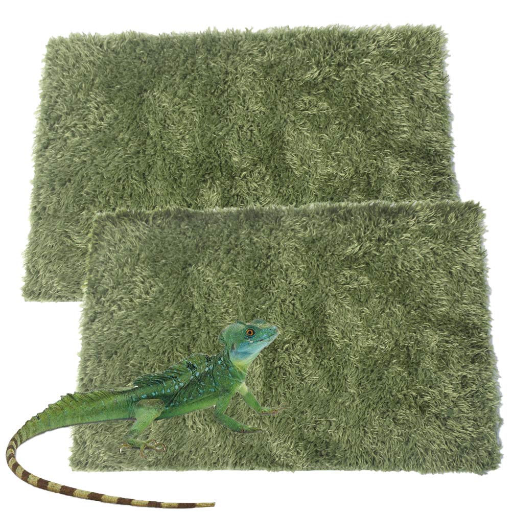 Kathson 2Pcs Reptile Carpet Terrarium Liner Tortoise Bedding Reptile Substrate Liner Mat Pet Cage Mats Supplies For Snakes Beard