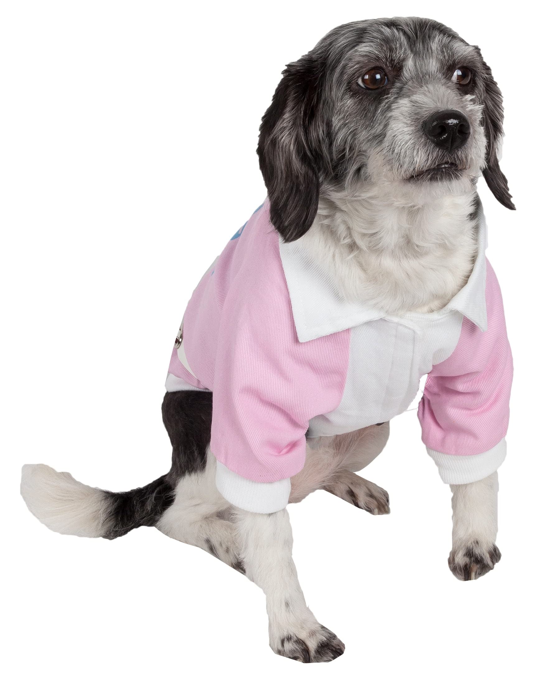 Pet Life Skull and Bones Pet Coat Pink/White MD