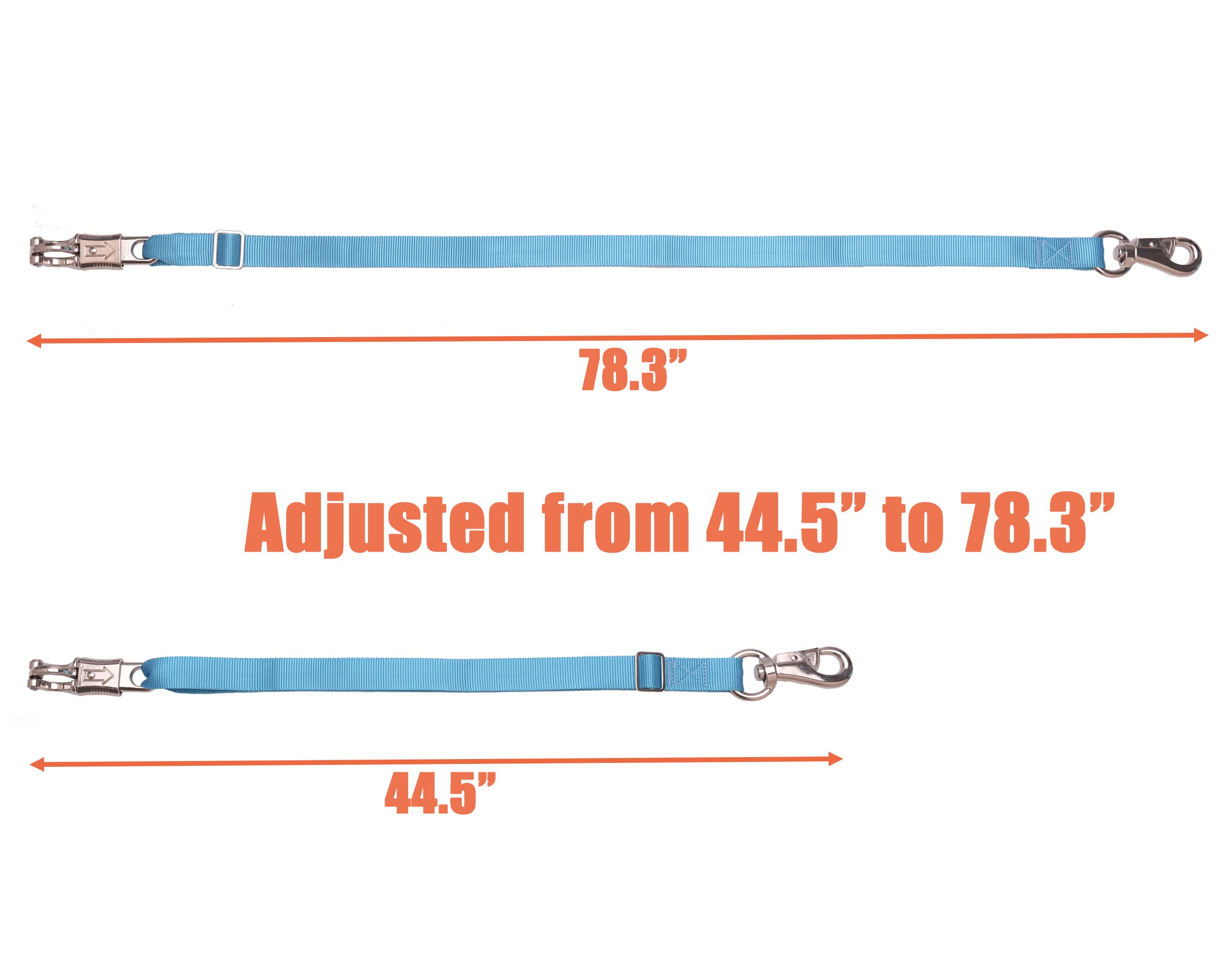 Loaged Adjustable Nylon Cross Ties (2 Pack)-Cross Tie With Panic Snap And Bull Snap - Adjusts From 44.5' To 78.3' (Hurricane B