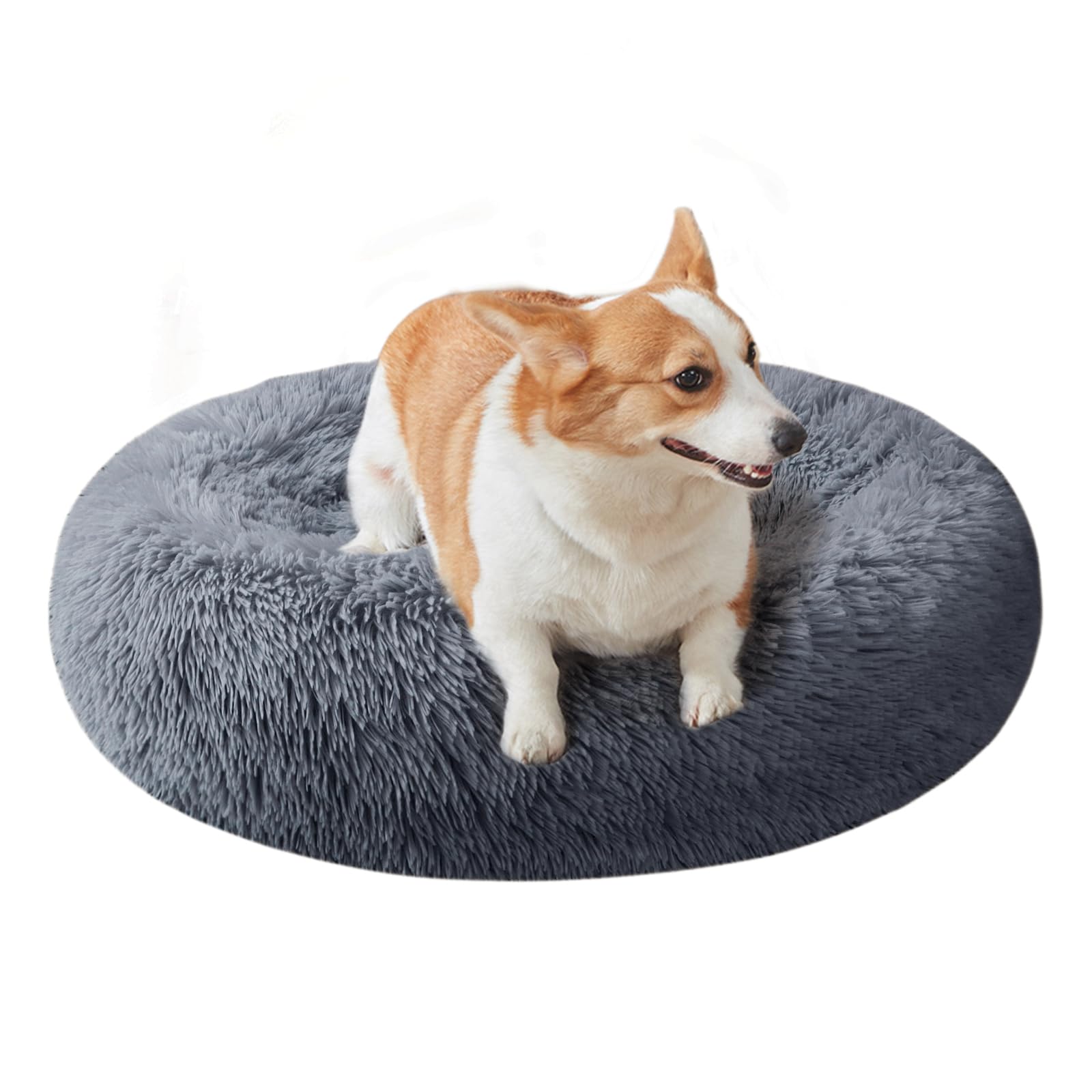 Dog Bed For Small Medium Large Dogs, 24 Inch Calming Dogs Bed, Washable-Round Cozy Soft Pet Bed For Puppy And Kitten With Slip-R