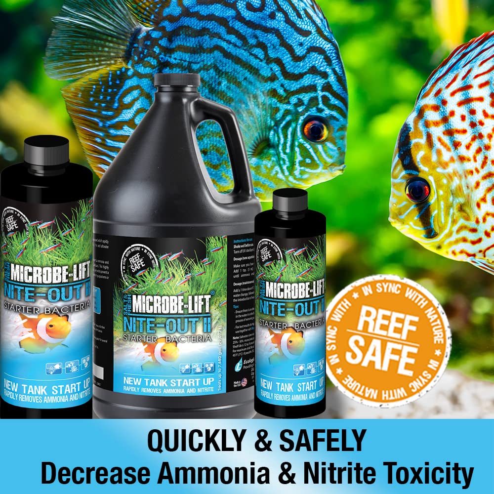 MICROBE-LIFT NITEHG1 Nite-Out II Aquarium and Fish Tank Cleaner for Rapid Ammonia and Nitrite Reduction, Freshwater and Saltwate