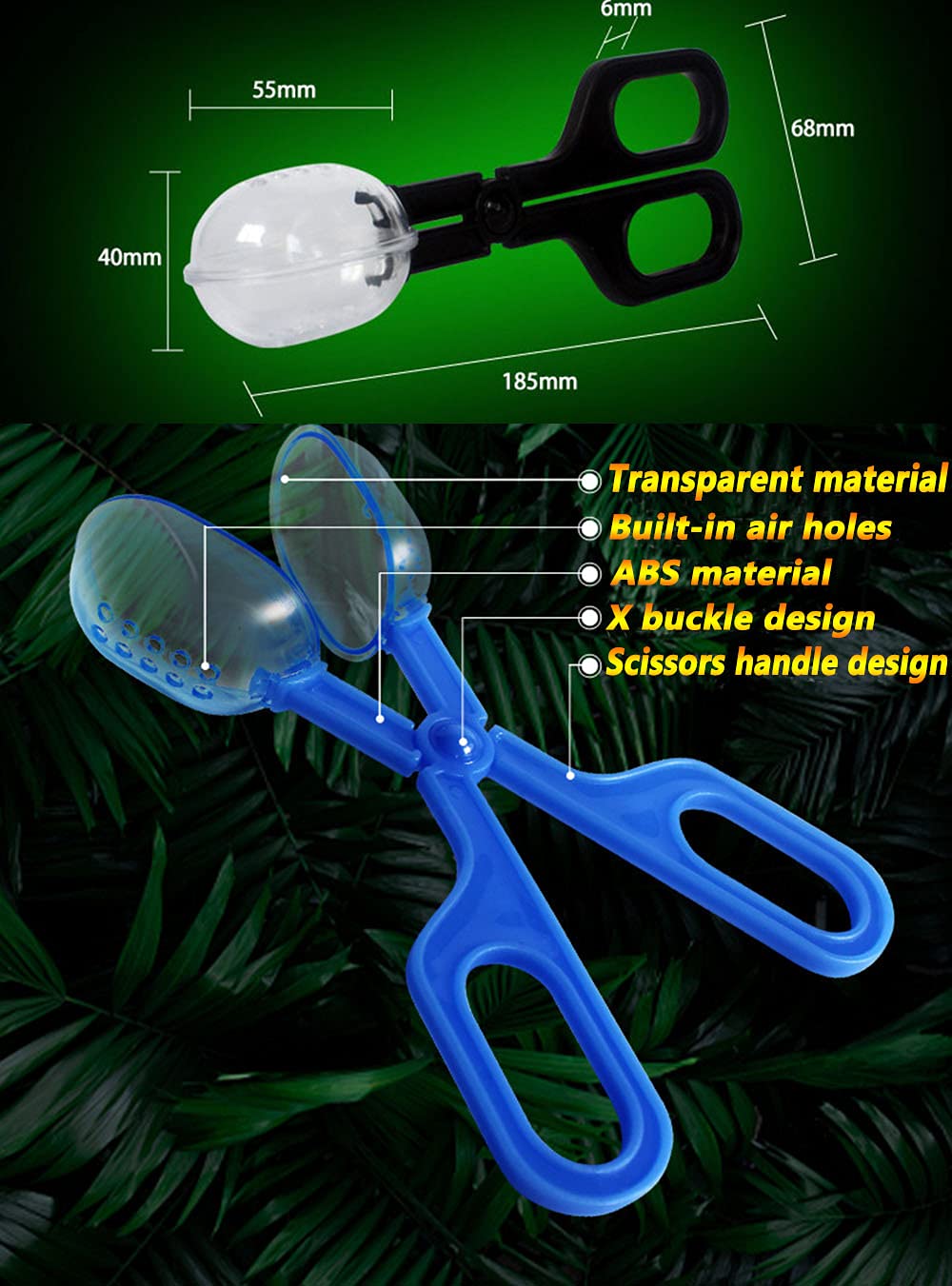 Roranic Feeding Tongs,Bug Tweezers For Kids Adults, Reptile Feeding Tweezers Long Handle Feeder Tools For Fish Aquariums Reptiles Snakes Lizard Gecko Spider And Bird (Blue)