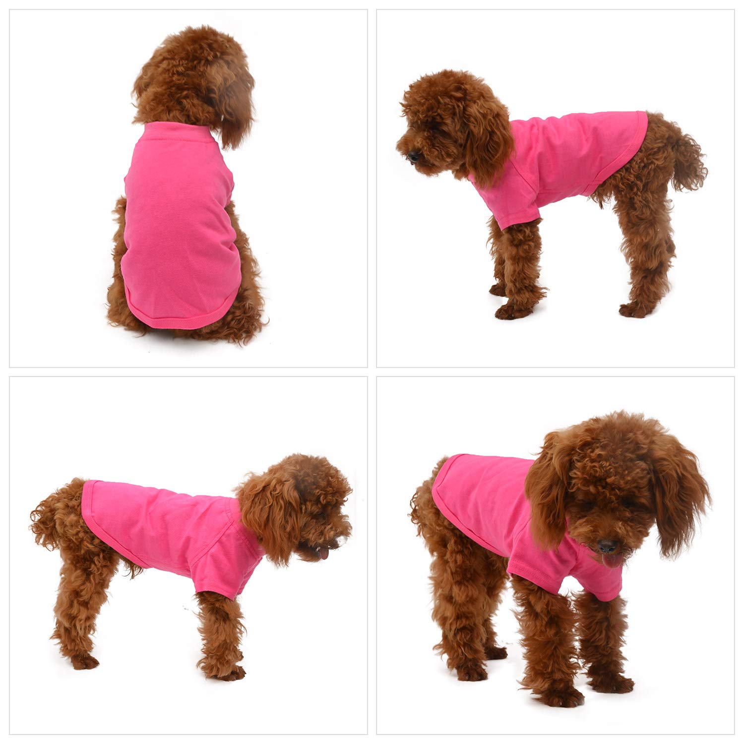 Lovelonglong 2019 Pet Clothing Dog Costumes Basic Blank T-Shirt Tee Shirts For Small Dogs Rosered L