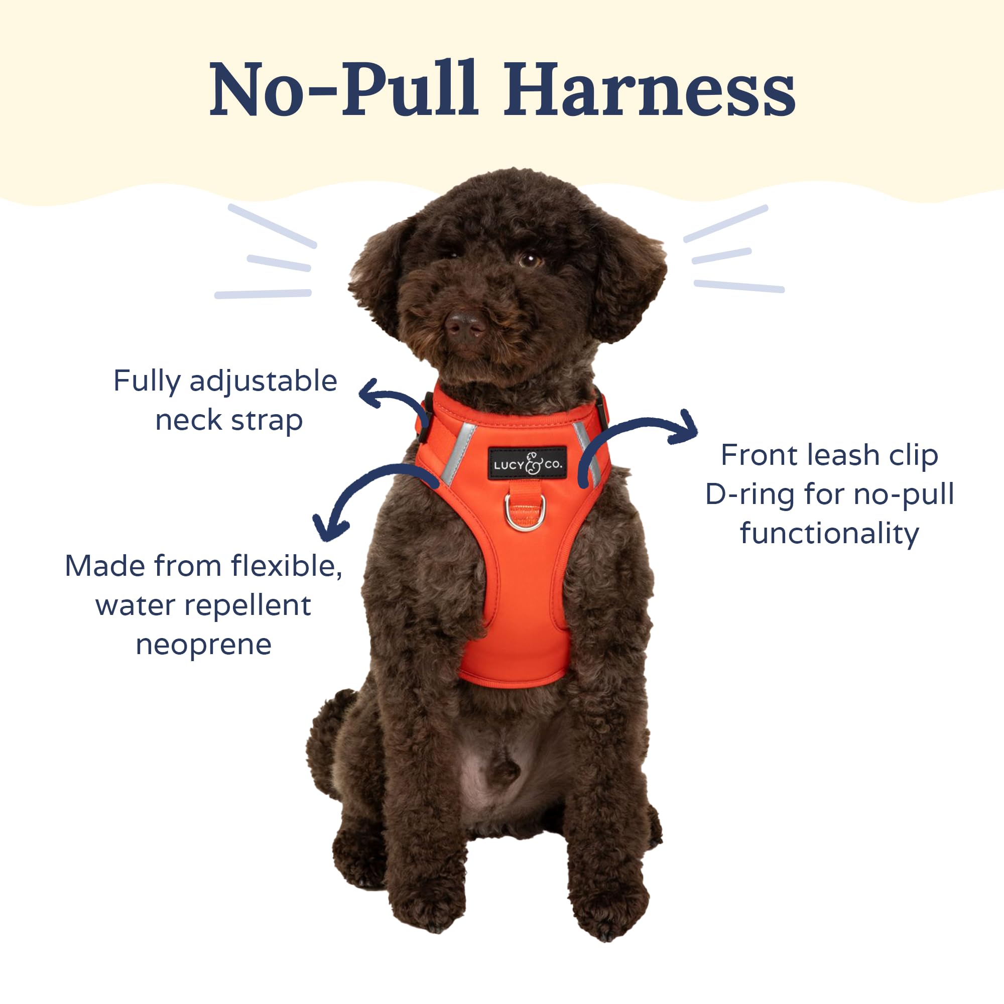Lucy & Co. The Cherry Red No-Pull Dog Harness - Size Large - Vest to Stop Pulling & Walk Easy - Comfortable Leash Training Produ