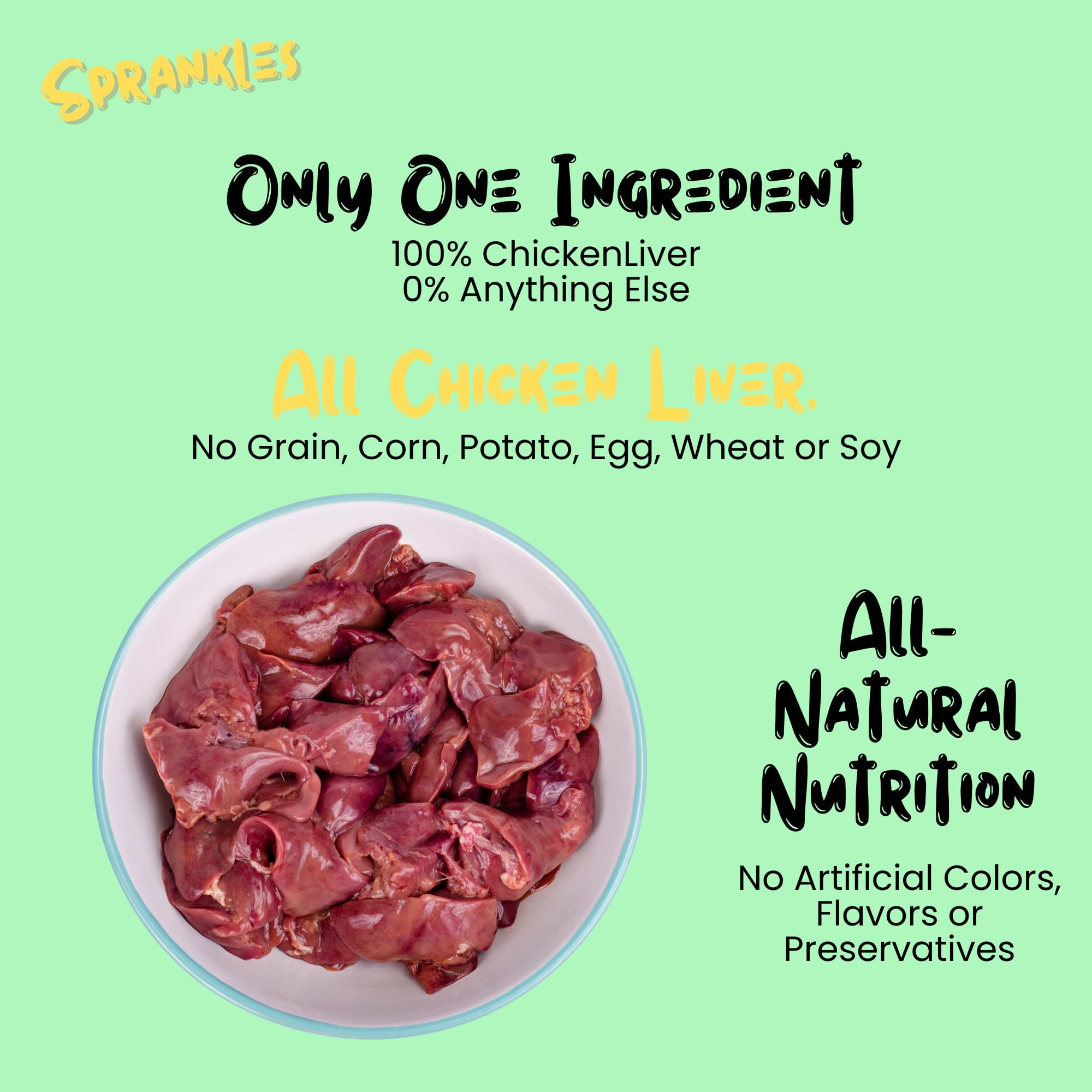 SPRANKLES Freeze Dried Chicken Treats for Cats & Dogs - Single Ingredient All Natural Grain-Free, High Protein, Made in USA - Pe