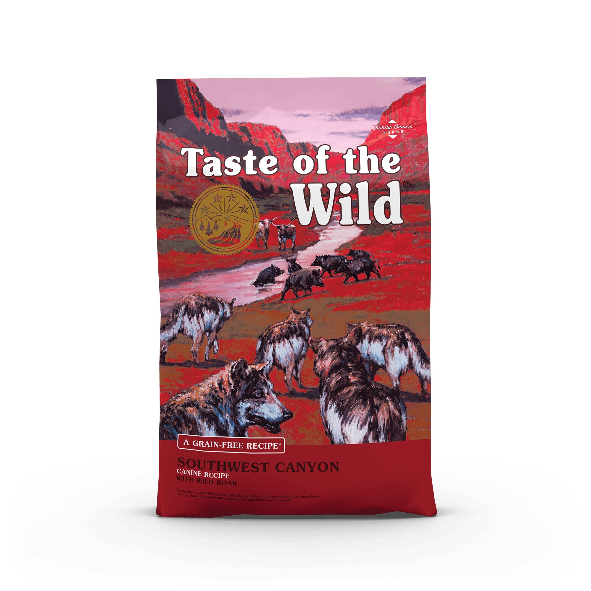 Taste of the Wild Southwest Canyon Grain-Free Recipe with Wild Boar Dry Dog Food, Made with High Protein from Real Meat, and Gua
