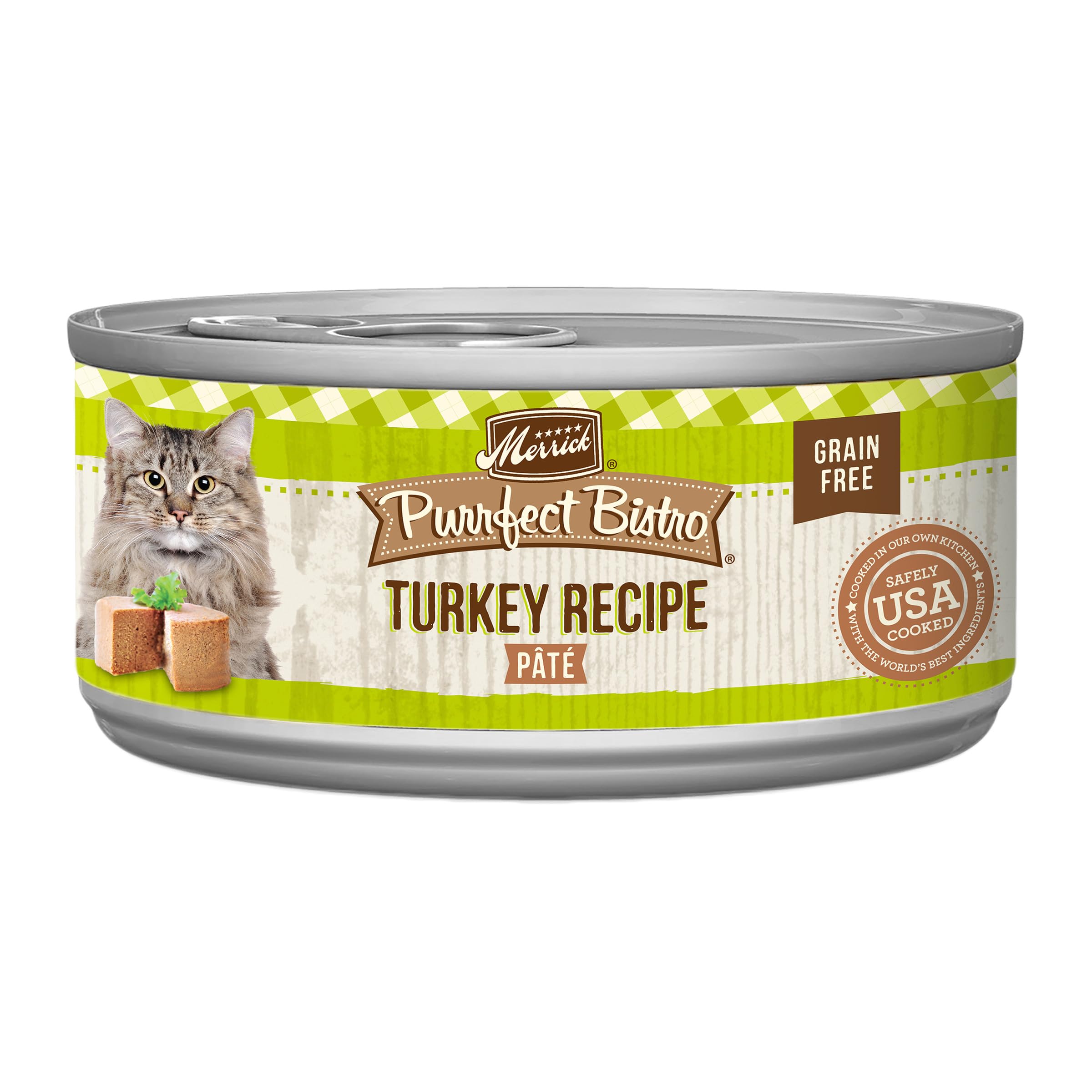 Merrick Purrfect Bistro Grain Free Premium Soft Canned Pate Adult Wet Cat Food, High Protein Turkey Recipe - (Pack of 24) 3 oz. 