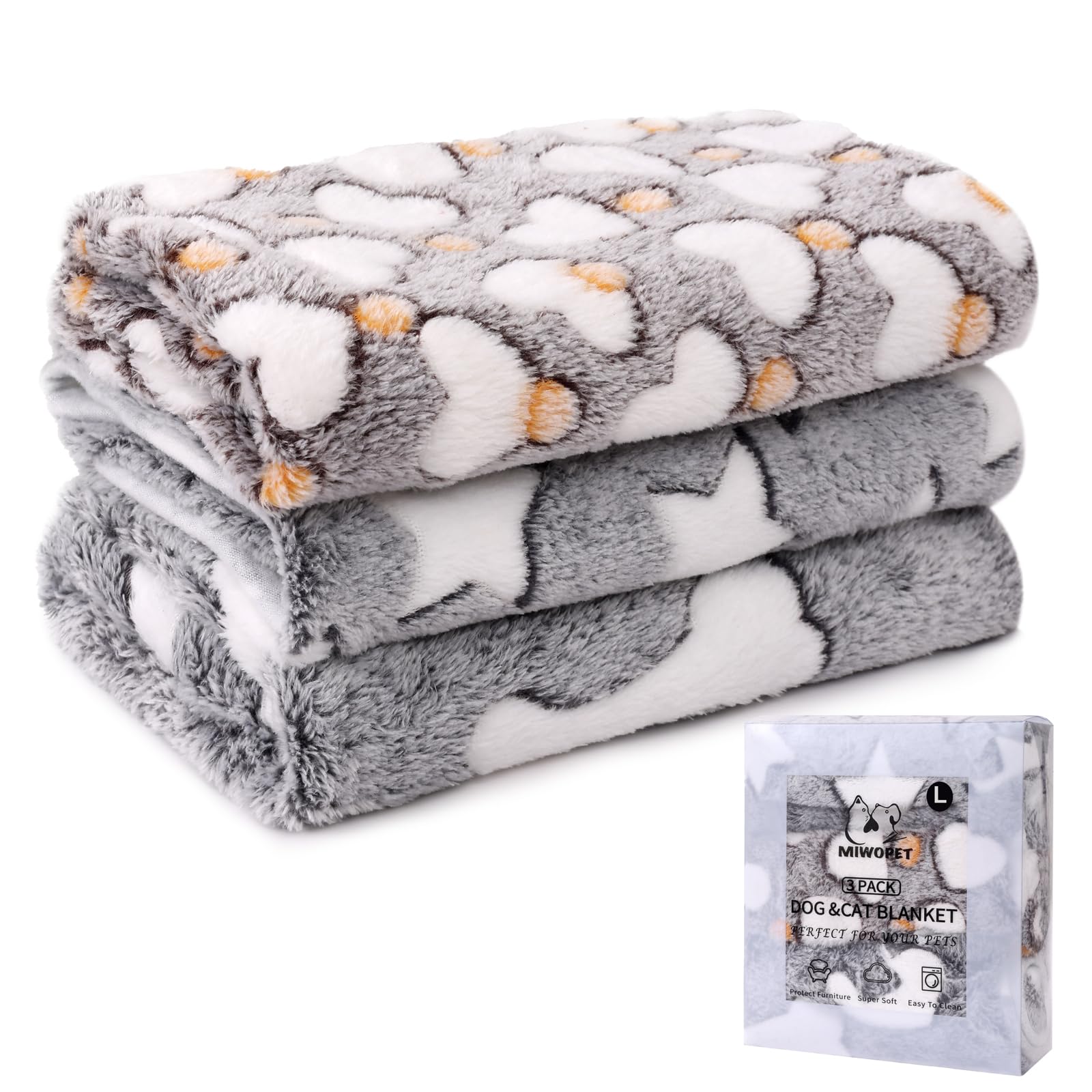3 Pack Cat and Dog Blanket Soft & Warm Fleece Flanne Pet Blanket, Great Pet Throw Sleep Mat for Puppy Cats Small Medium & Large 