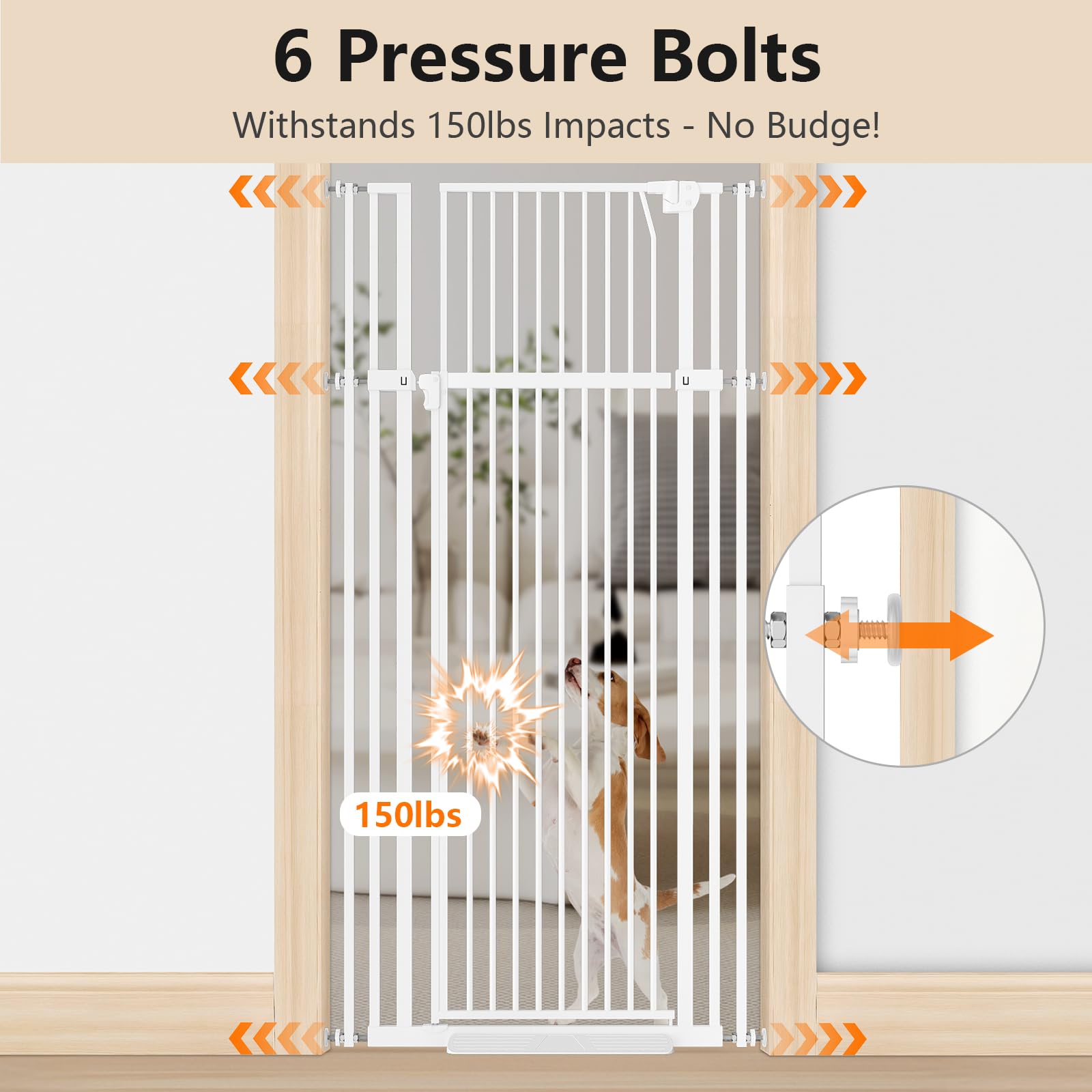 Senneny Extra Tall Cat Gate Height Adjustable from 59   -83   , No Drilling Auto-Close Pet Gate for Stairs and Doorways. Include