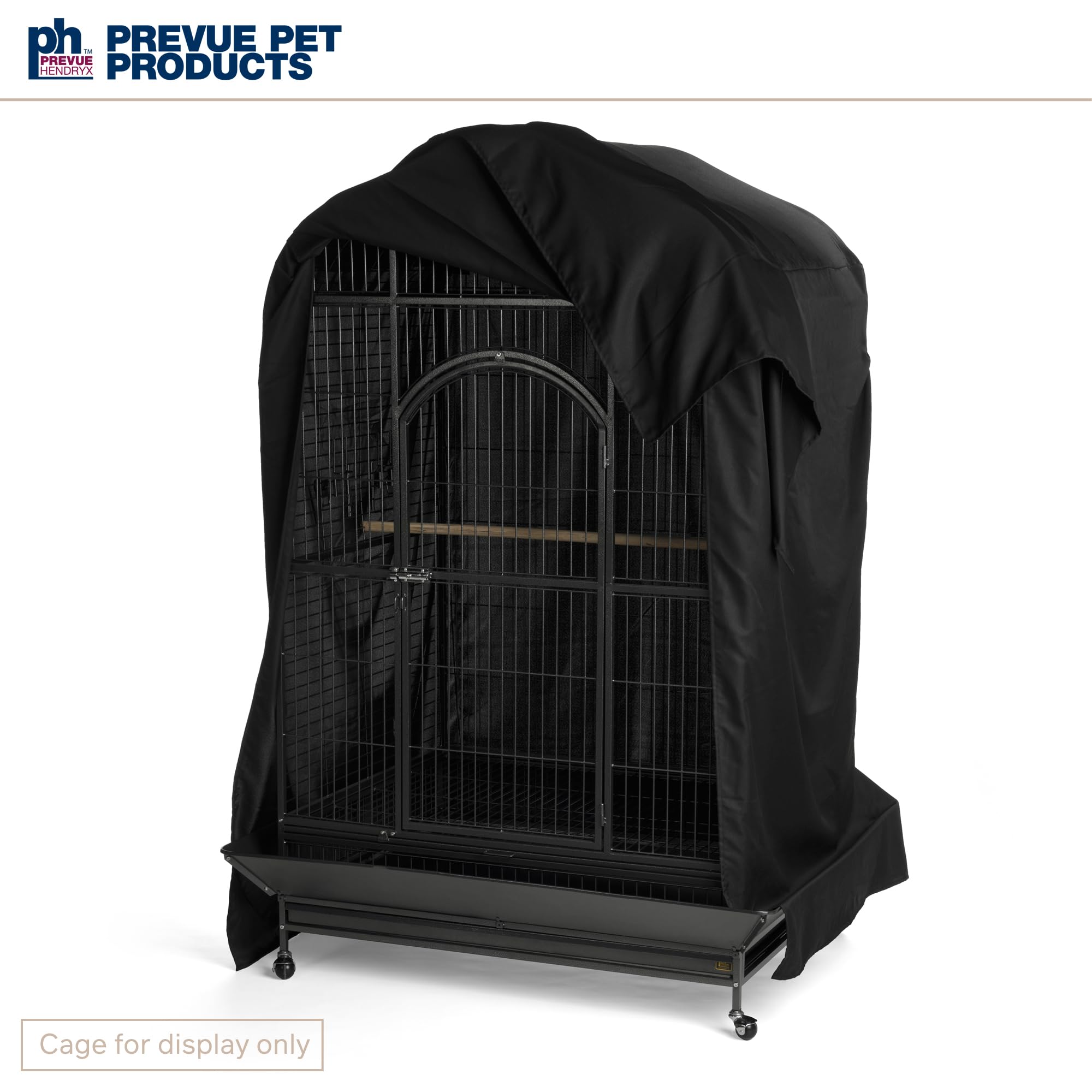 PH Prevue Hendryx Extra Large Black Bird Cage Cover - 50L x 40W x 69H, Model 12506, Durable Protection for Birds