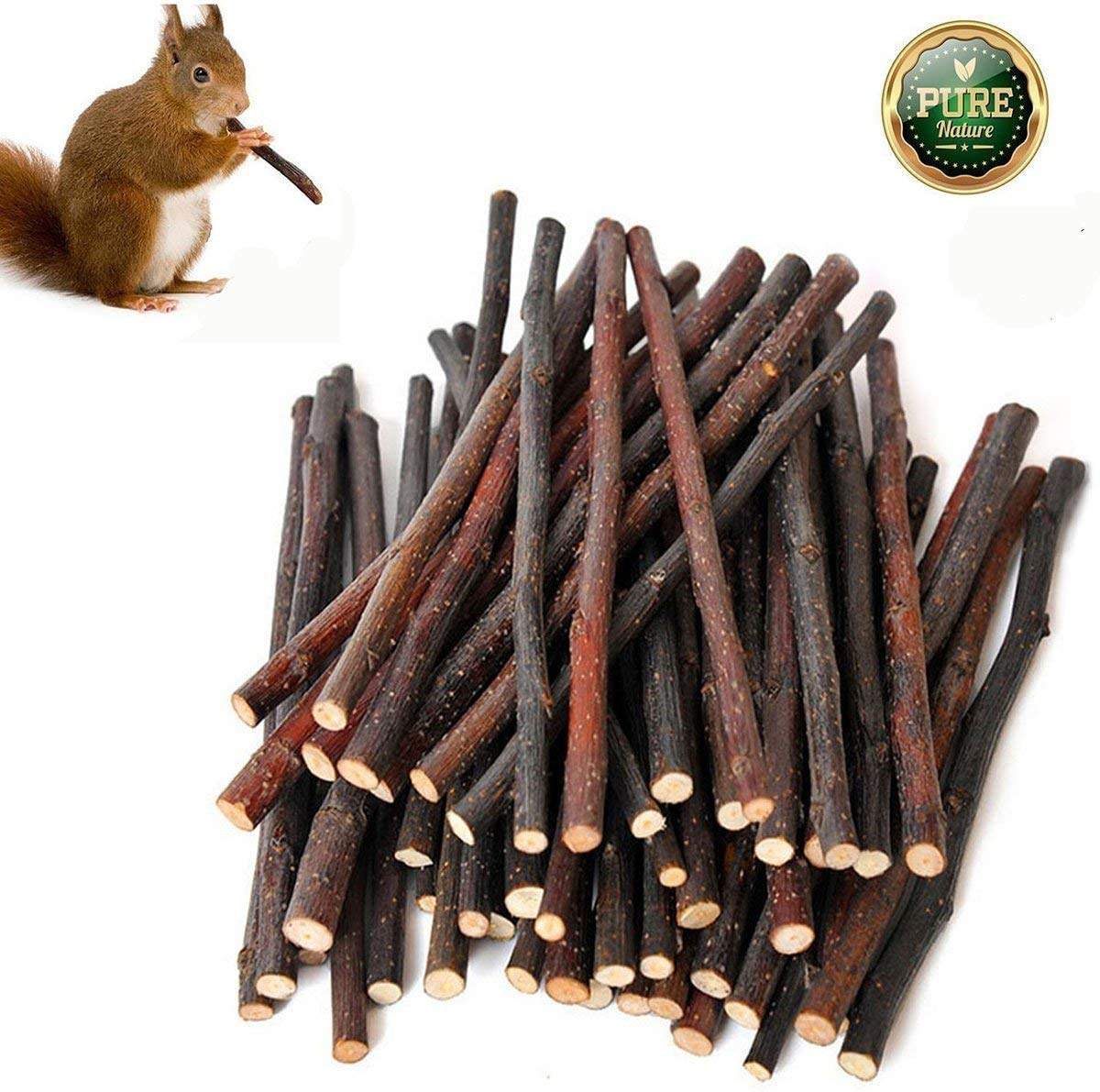 Organic Apple Sticks for Rabbits Wood Tree Branches Pet Snacks Chew Toys Branch for Guinea Pigs Chinchilla Squirrel Bunny Hamste