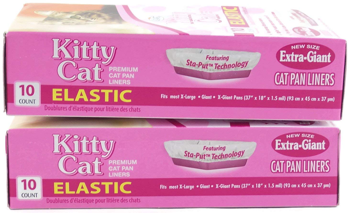 Kitty Cat Alfapet Extra-Giant Elastic Sta-Put Litter Box Liners 10 Count (Pack Of 2)