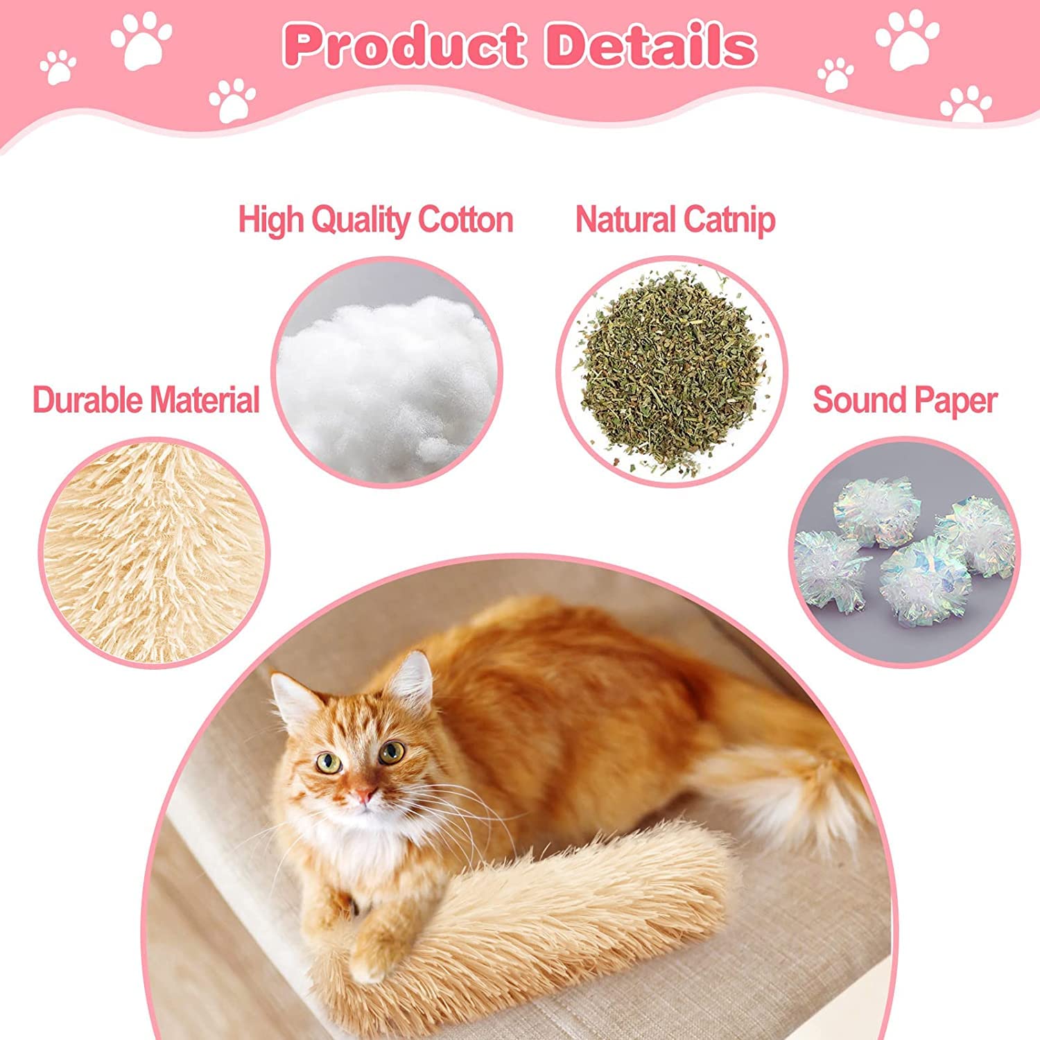 Dorakitten Cat Catnip Toys for Indoor Kitten: 3 Pcs Soft and Resistant Pillows Toy - Interactive Cat Kicker Toy with Catmint and