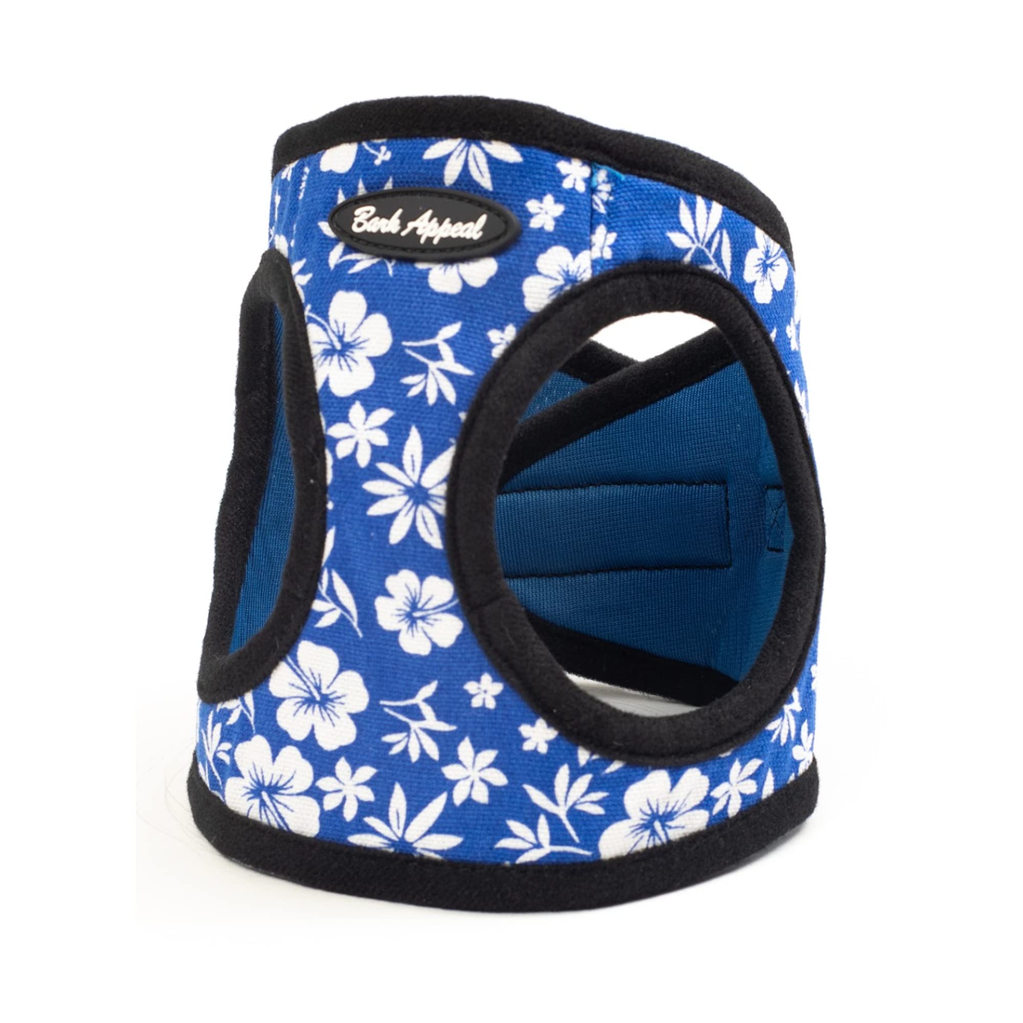 Bark Appeal Step-In Dog Harness, Mesh Step In Dog Vest Harness For Small & Medium Dogs, Non-Choking With Adjustable Heavy-Duty Buckle For Safe, Secure Fit - (Large, Blue Hibiscus)