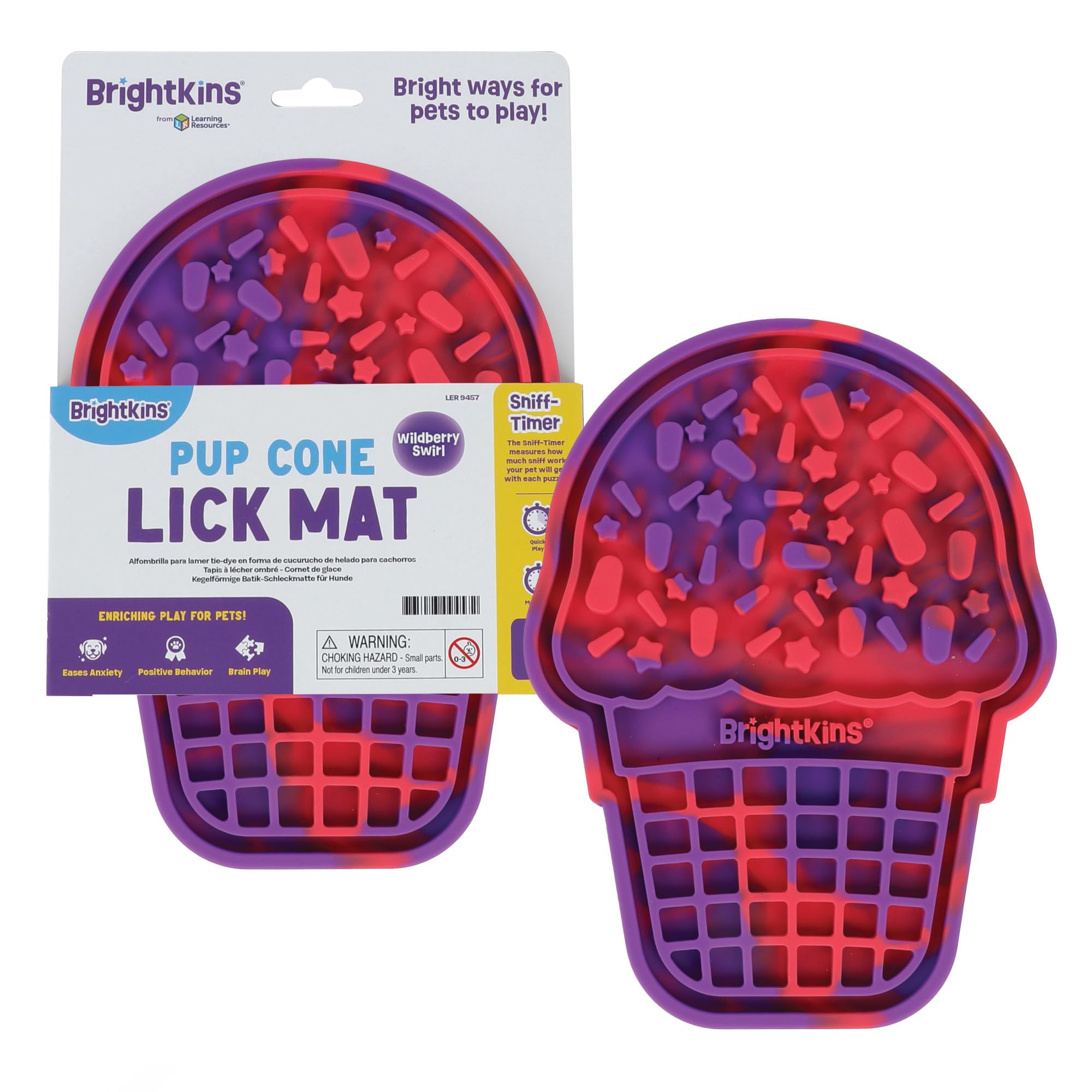 Brightkins Pup Cone Lick Mat, Food Rubber Mat and Snuffle Pet Supplies, Enrichment Puppy Pads Essentials Products, Anxiety Relie