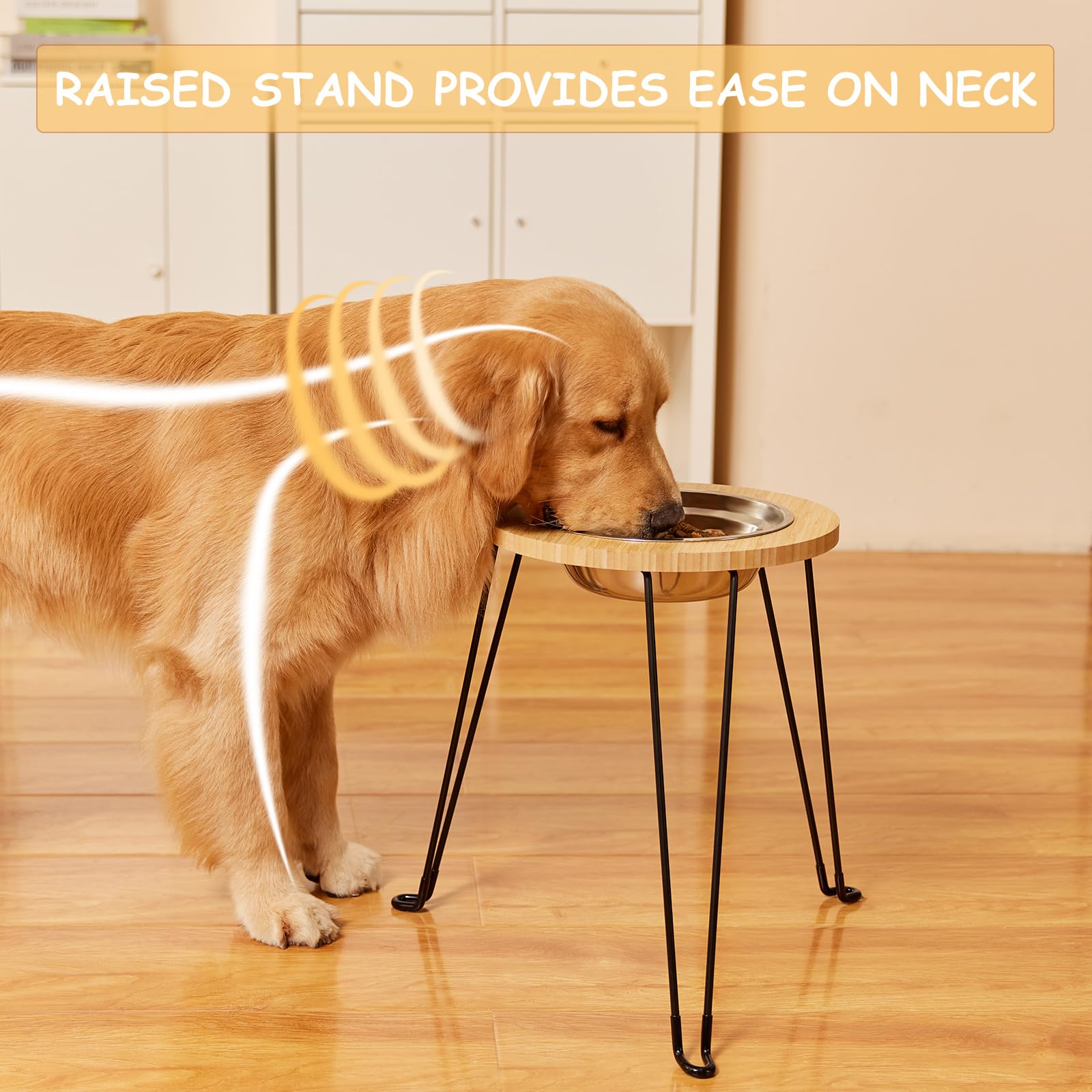 Yangbaga Elevated Dog Bowl for Large Dogs,16.3in High Extra Large Dog Bowl Stand,Comes with a Stainless Steel Bowl with Capacity