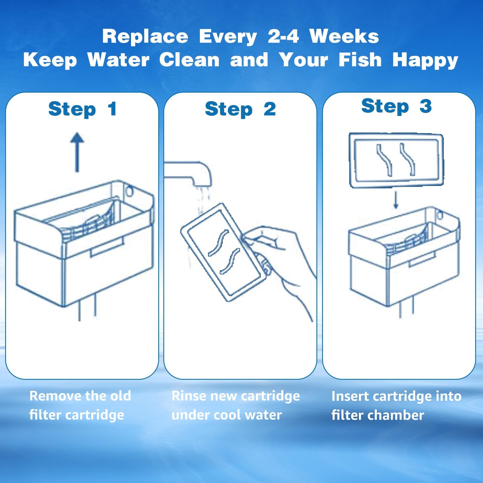 Zuqqony 8 Pack Small Filter Cartridges for Tetra Whisper Bio-Bag Filters - White Replacement Filters for 3i Internal Filters