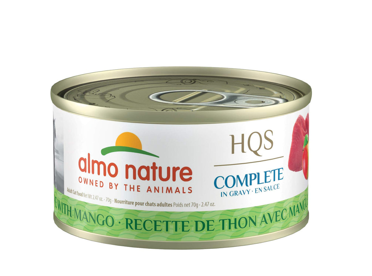 Almo Nature Hqs Complete Wet Cat Food Tuna Recipe With Mango In Gravy 2.47 Oz (Pack Of 24)