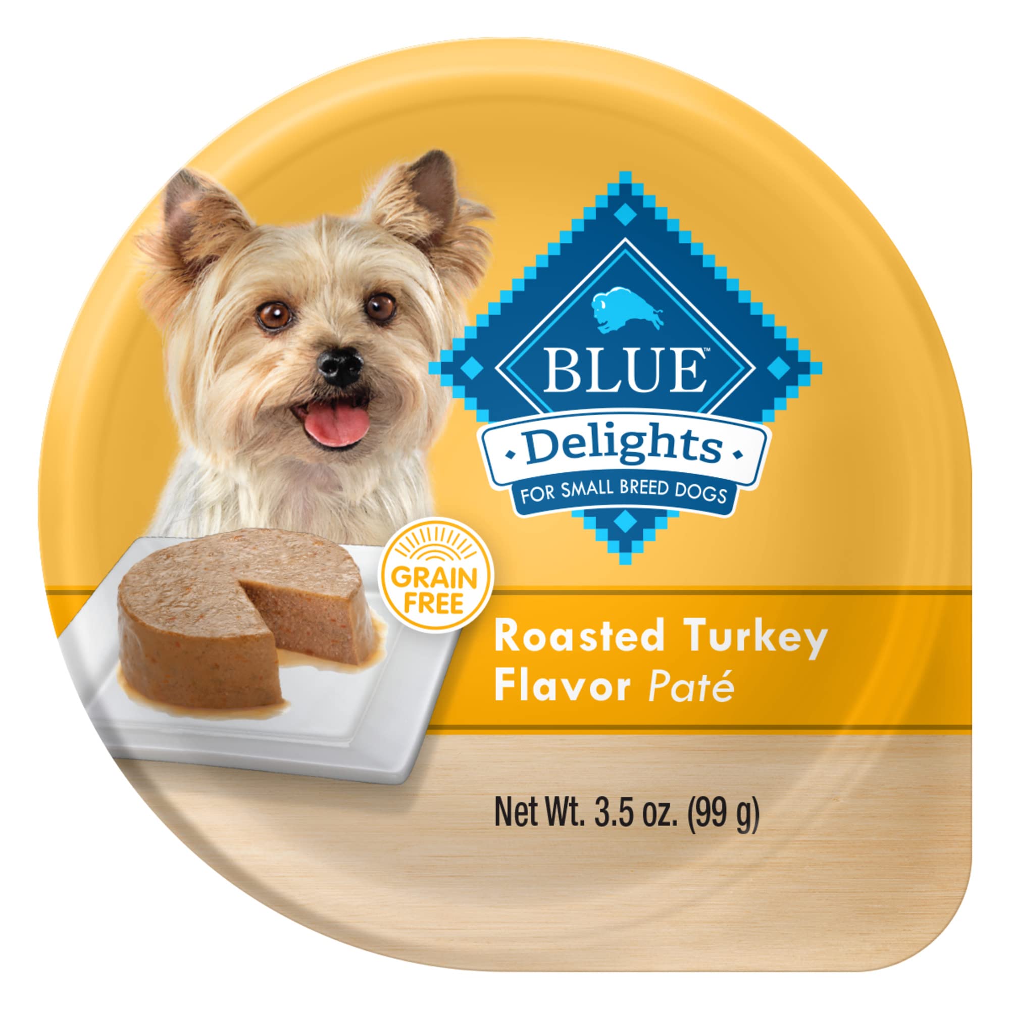 Blue Buffalo Delights Wet Dog Food Cups, Roasted Turkey Flavor, 3.5 oz (Pack of 12)
