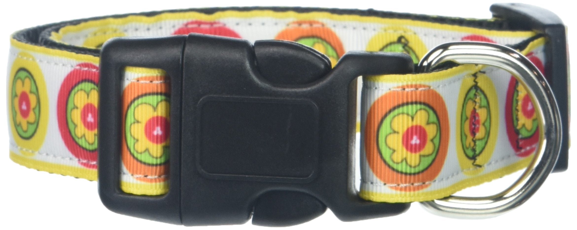 Pet Dog & Cat Nylon Collar or Leash, &quot;Autumn Daisies&quot; MD Collar