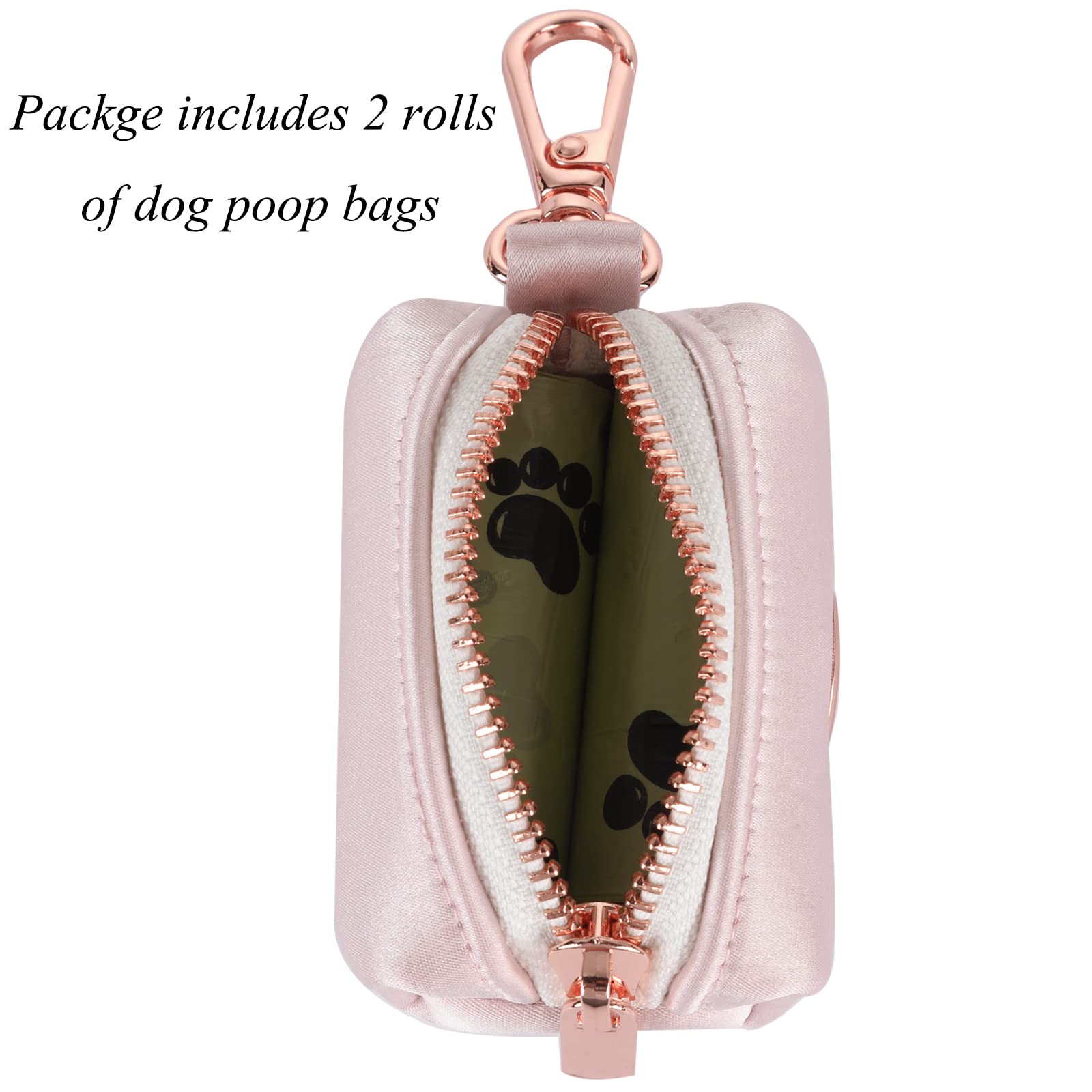 Lionet Paws Cute Dog Poop Bag Holder For Leash, Silk Bag Dispenser, Matching Collar