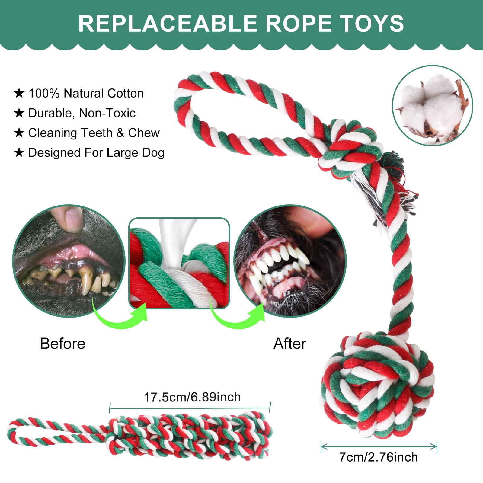 HOPET Dog Outdoor Bungee Solo Hanging Toy, Tether Tug of War Toys for Pitbull Small Large Aggressive Chewers Dogs to Exercise, D
