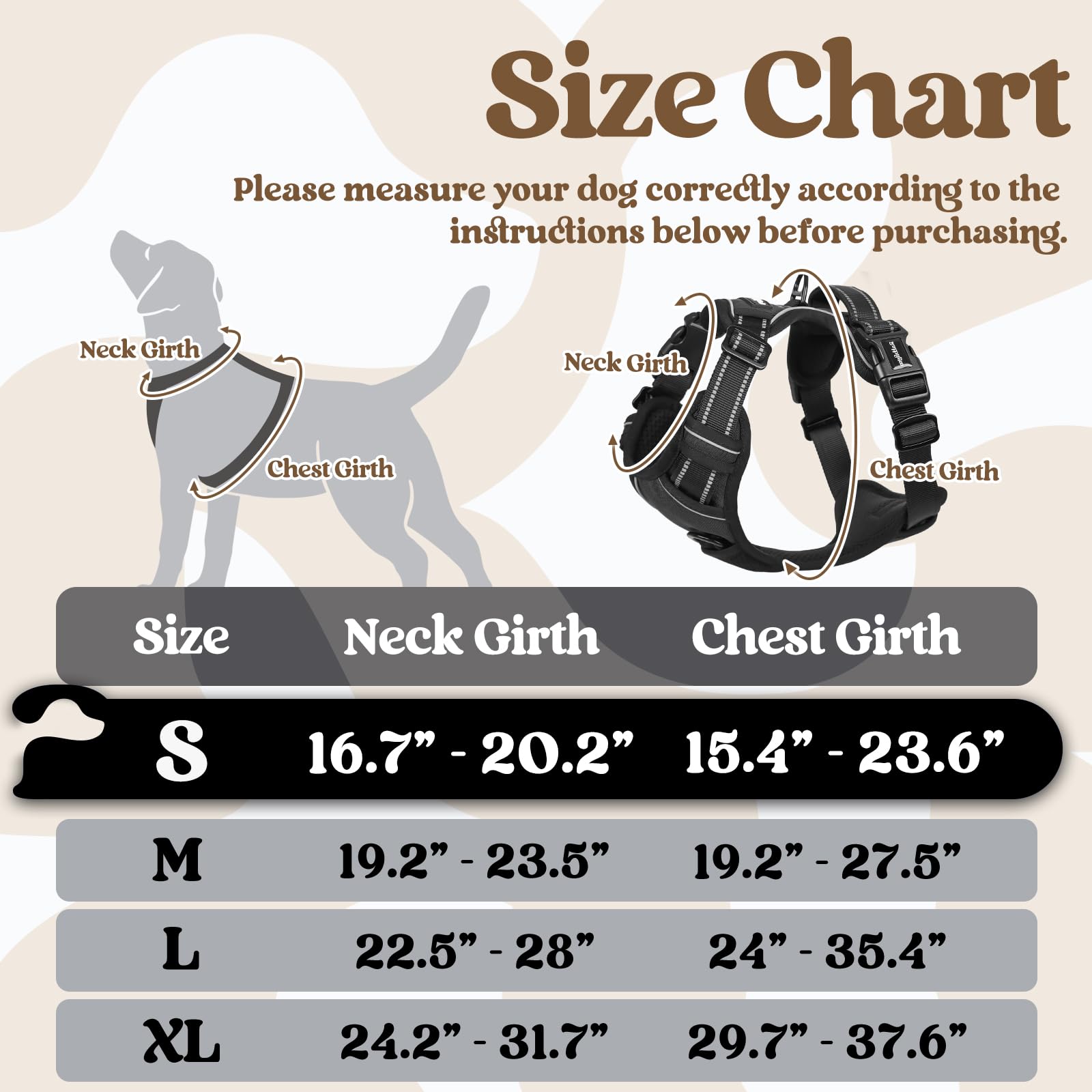 Rabbitgoo Dog Harness Small Sized, No Pull Pet Harness With 3 Buckles, Adjustable Soft Padded Pooch Vest With Instant Control Handle, Easy Walking Reflective Pet Vest For Small Dogs, Black, S