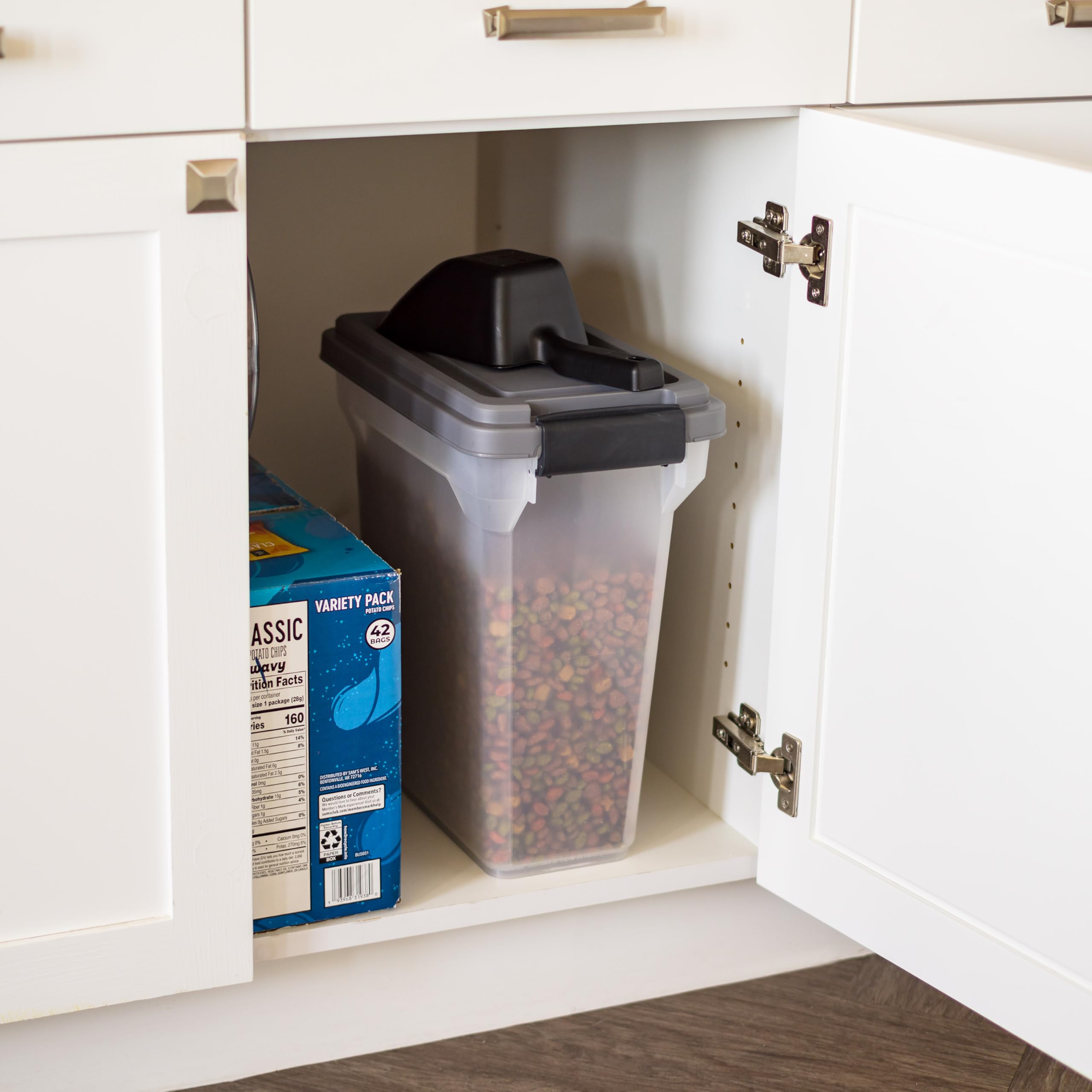 IRIS USA Dog Food Storage Container, Airtight, 13 lbs, BPA Free, Dark Gray